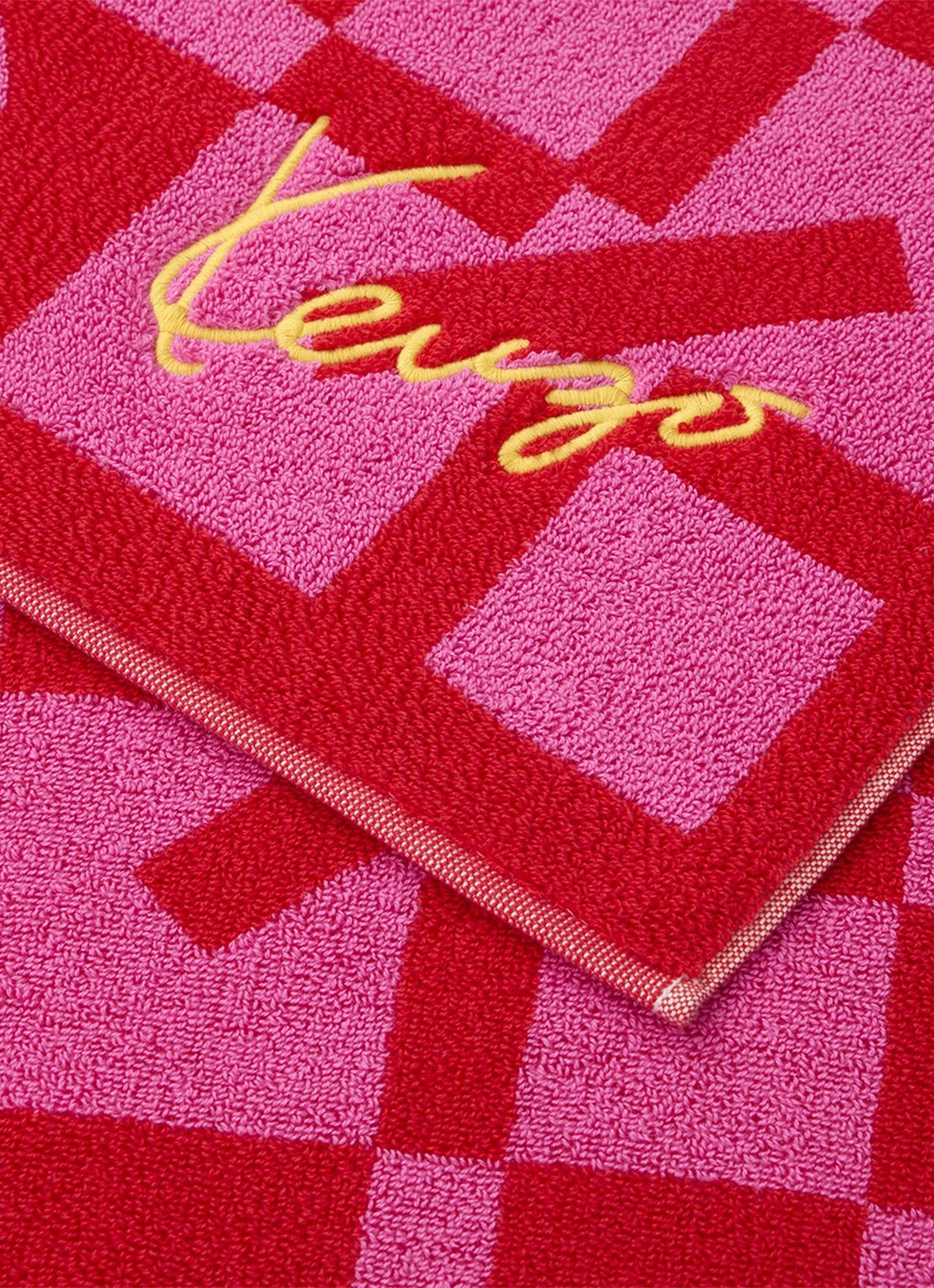 KENZO K Monogram strandlaken - 500 gr/m² - 90 x 160 cm - achterkant rood