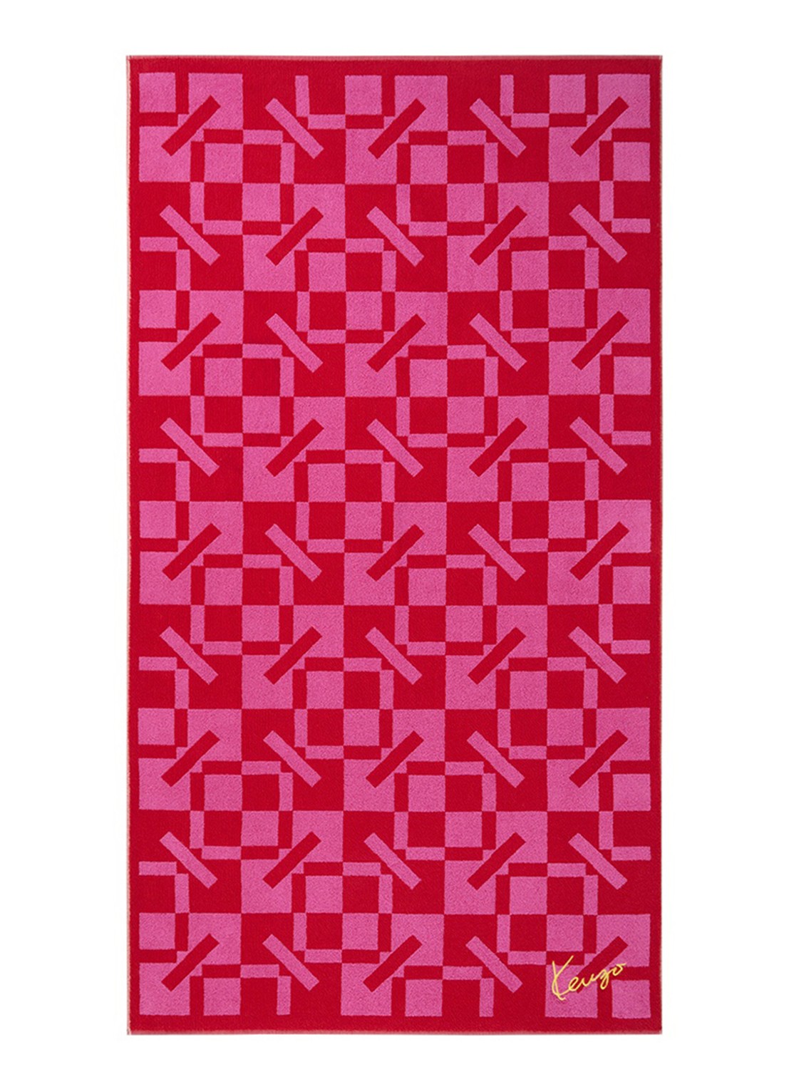 KENZO K Monogram strandlaken - 500 gr/m² - 90 x 160 cm - voorkant 2 rood