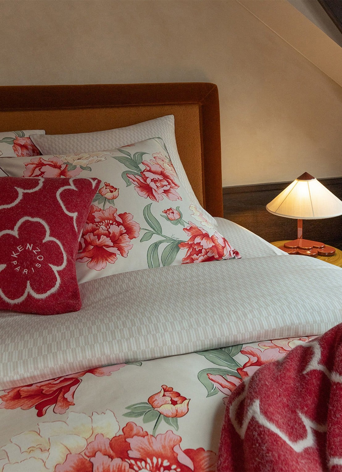 KENZO K Peony dekbedovertrek - exclusief kussenslopen - achterkant 4 rood