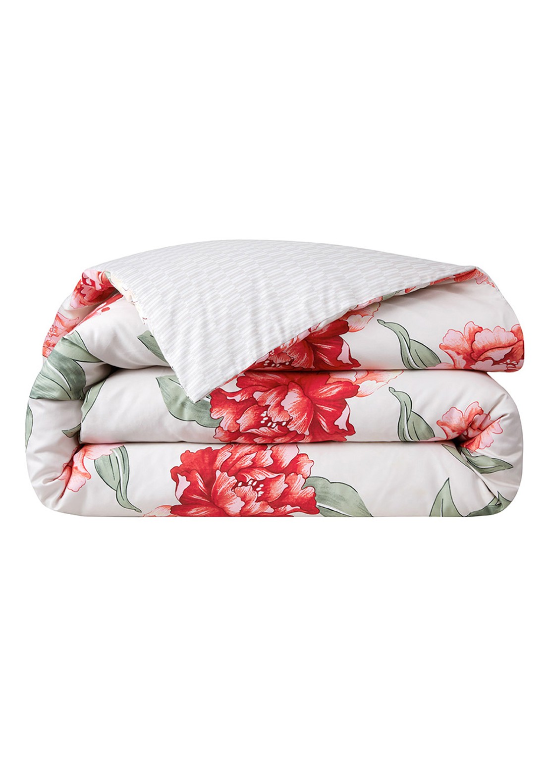 KENZO K Peony dekbedovertrek - exclusief kussenslopen - voorkant 2 rood