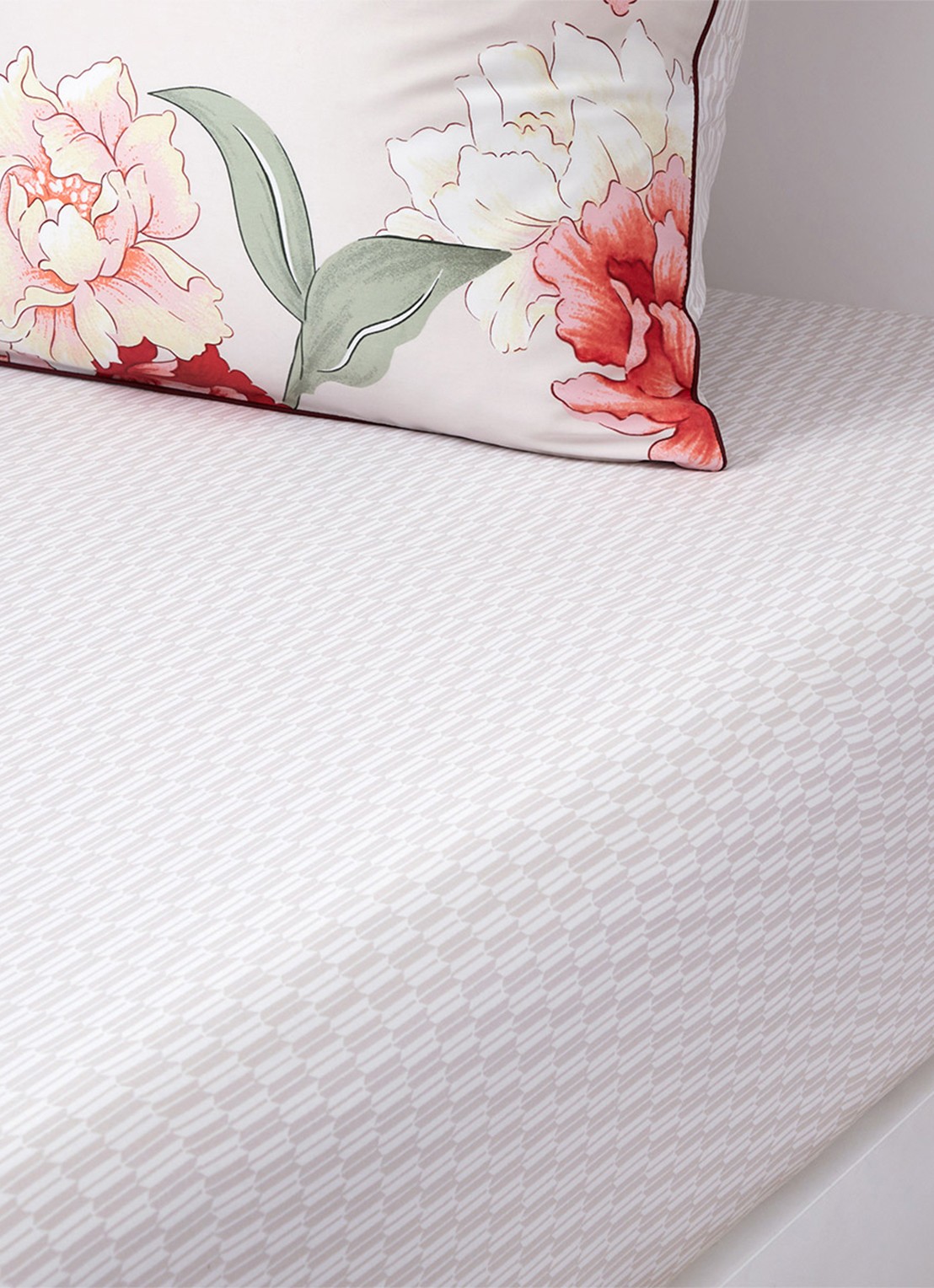 KENZO K Peony hoeslaken - voorkant 2 wit