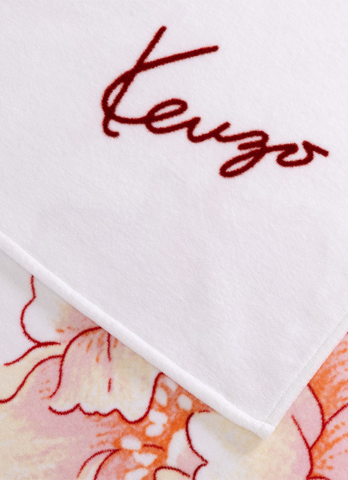 KENZO K Peony strandlaken - 100 x 170 cm - achterkant rood