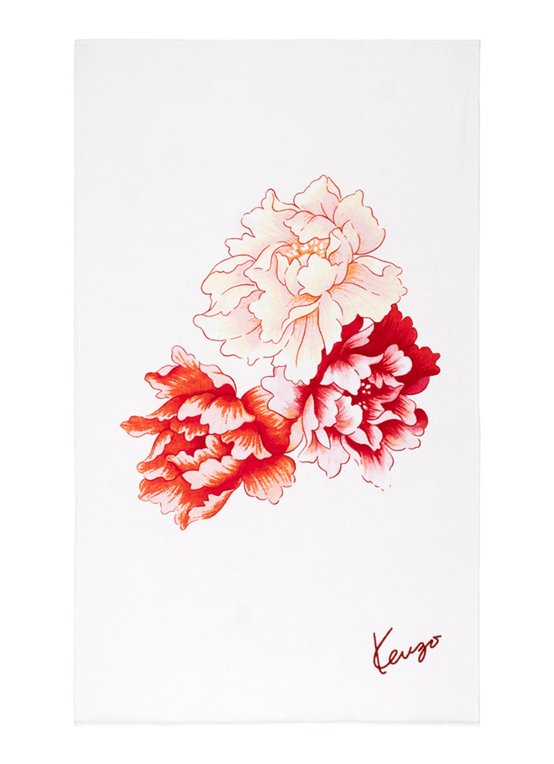 KENZO K Peony strandlaken - 100 x 170 cm - voorkant 3 rood
