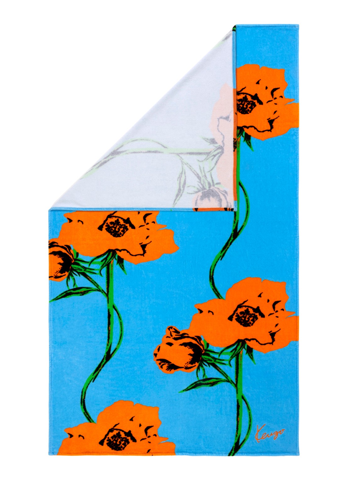 KENZO K Pop strandlaken - 100 x 170 cm - achterkant 2 blauw