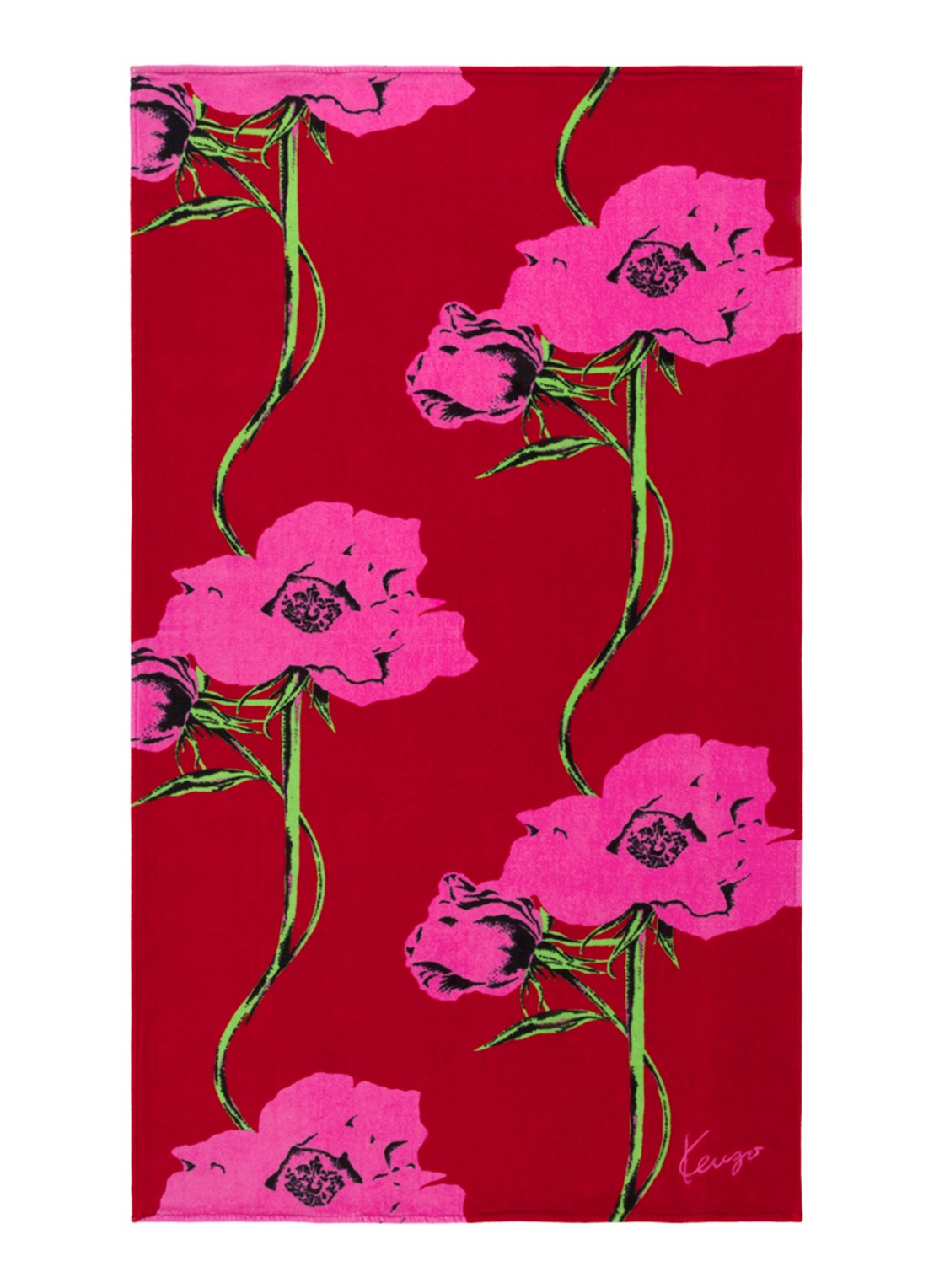 KENZO K Pop strandlaken - 100 x 170 cm - voorkant kersenrood