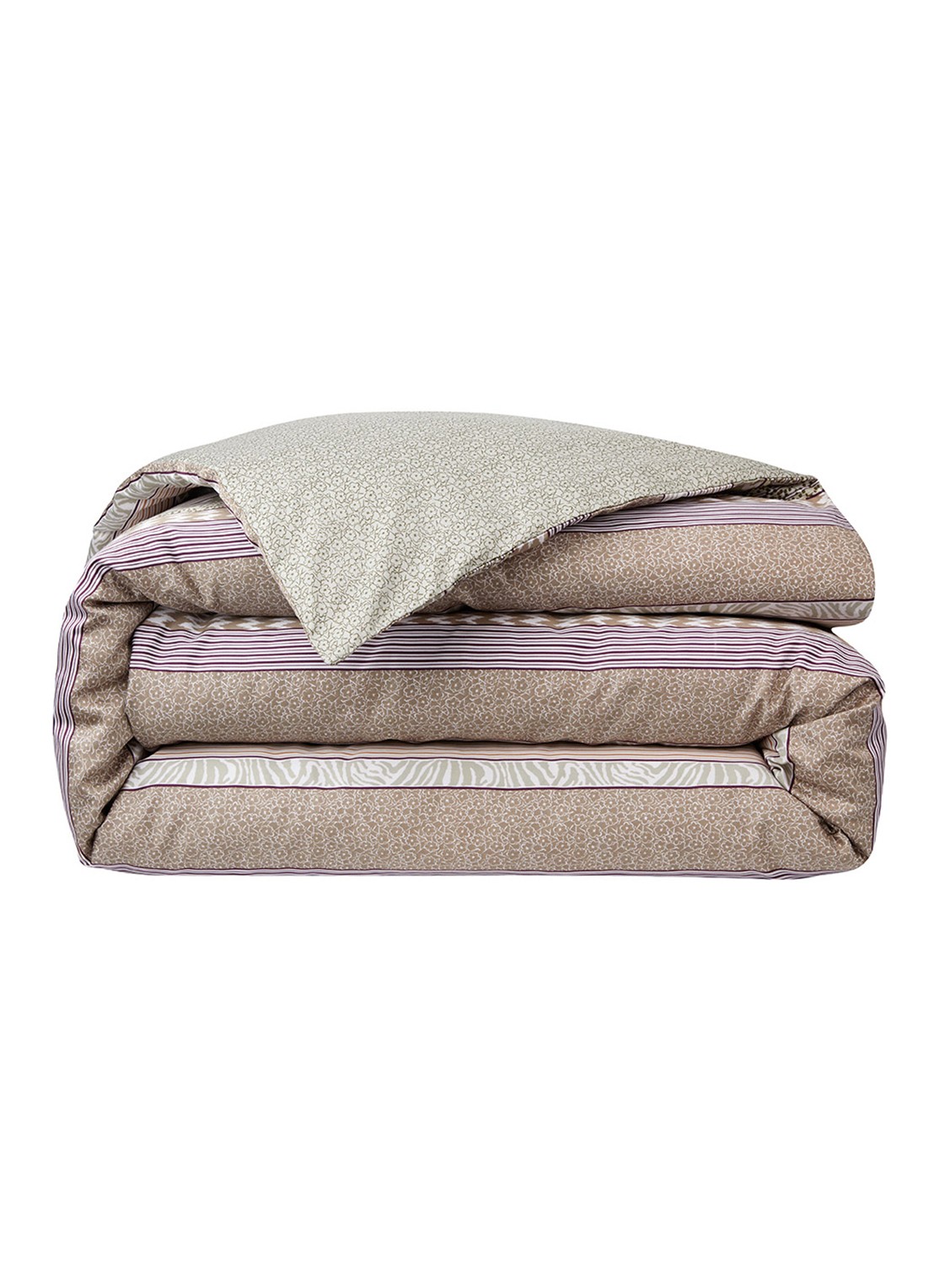 KENZO K Stripe dekbedovertrek - exclusief kussenslopen - voorkant beige