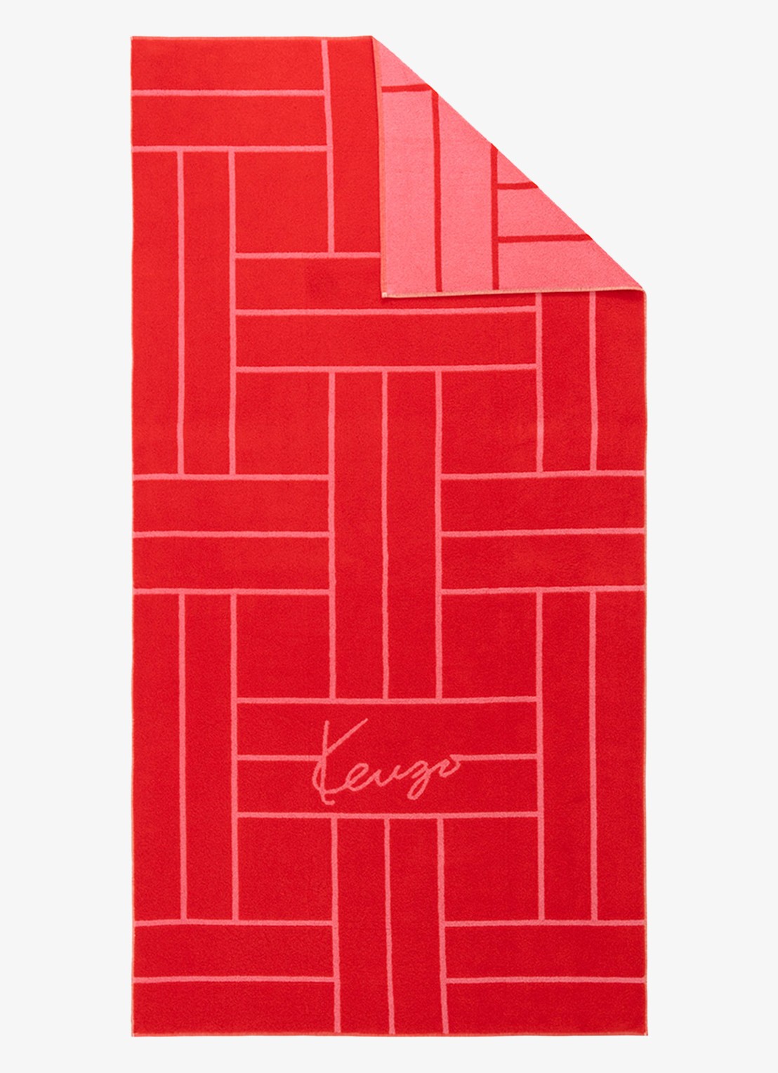 KENZO K Tatami strandlaken 90 x 170 cm - voorkant 4 rood