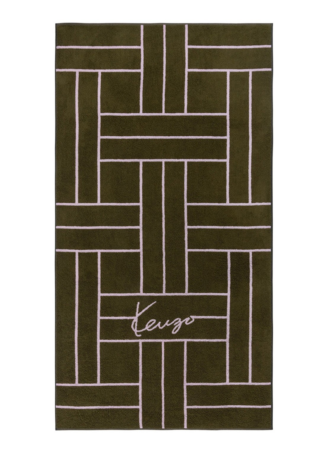 KENZO K Tatami strandlaken 90 x 170 cm - voorkant 4 khaki