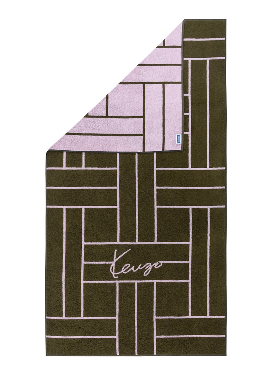 KENZO K Tatami strandlaken 90 x 170 cm - voorkant 5 khaki