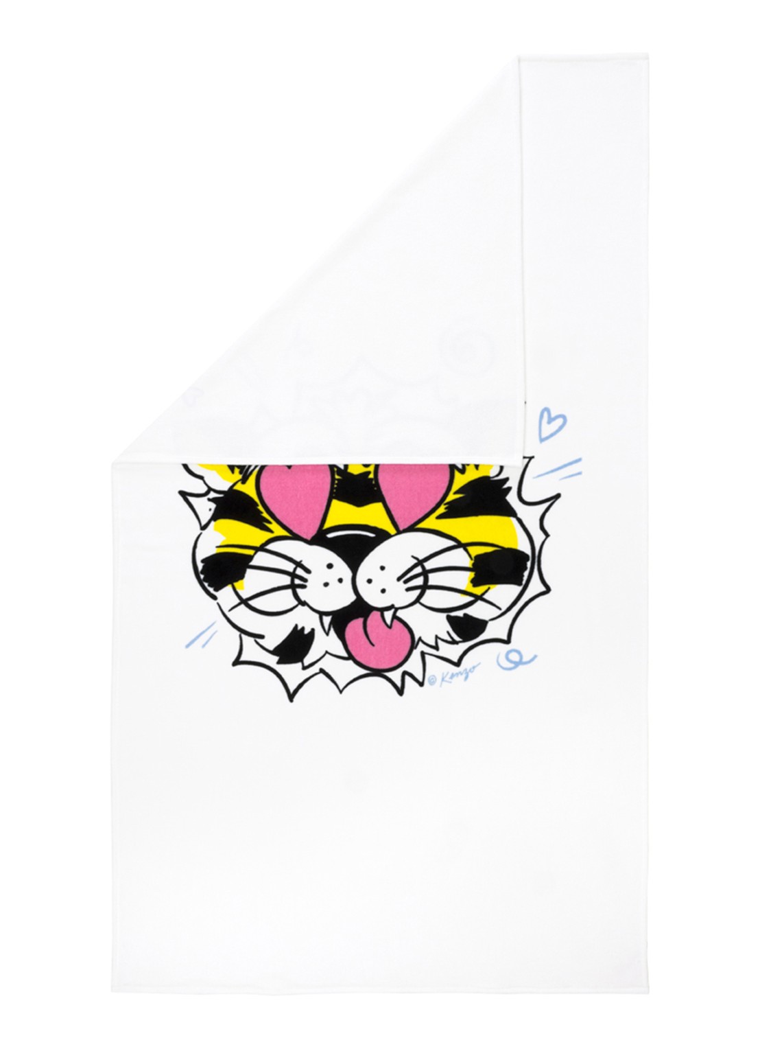 KENZO K Tiger strandlaken - 90 x 160 cm - achterkant 4 wit