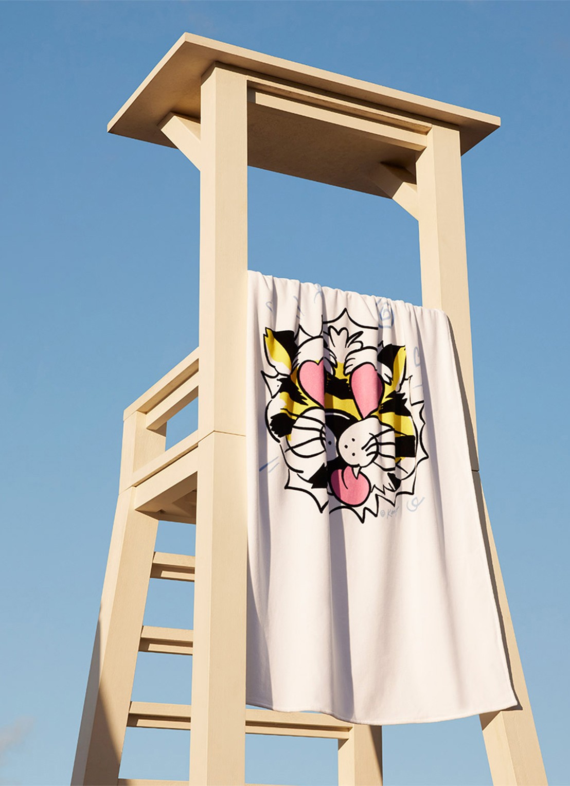 KENZO K Tiger strandlaken - 90 x 160 cm - detail 3 wit