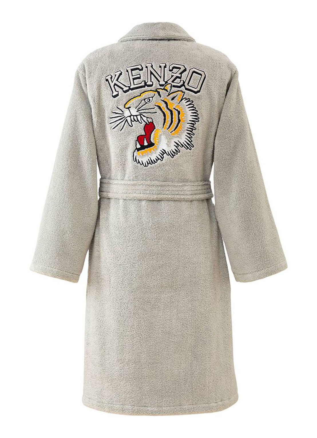 KENZO K Vtiger badjas van  katoen met logoprint - achterkant middengrijs