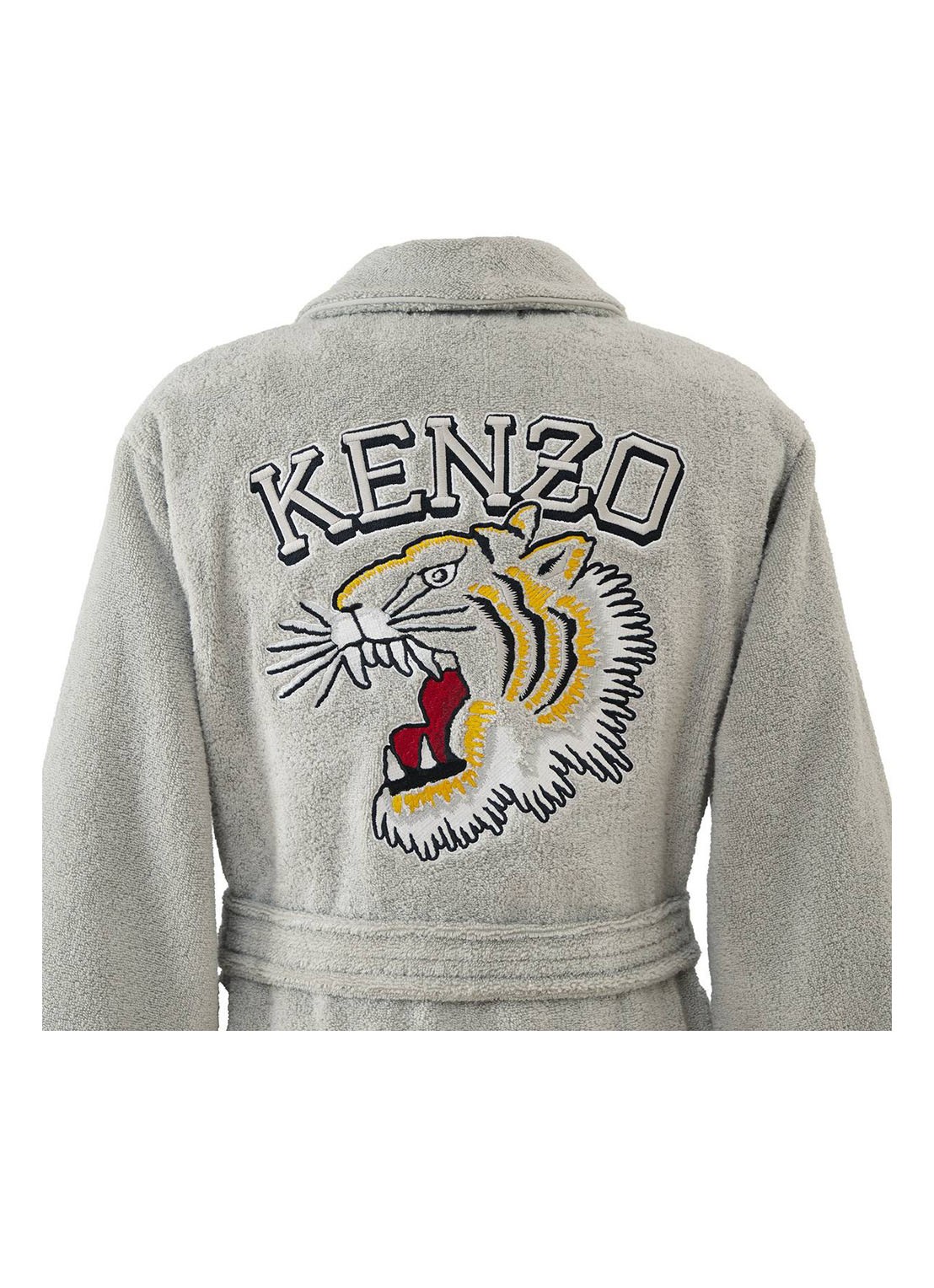 KENZO K Vtiger badjas van  katoen met logoprint - detail 6 middengrijs