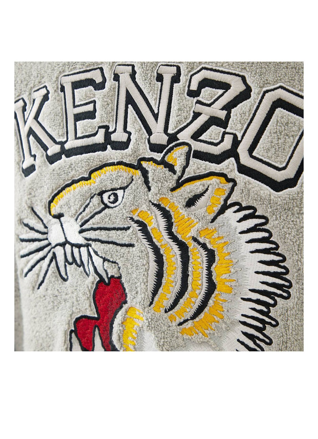 KENZO K Vtiger badjas van  katoen met logoprint - detail 7 middengrijs