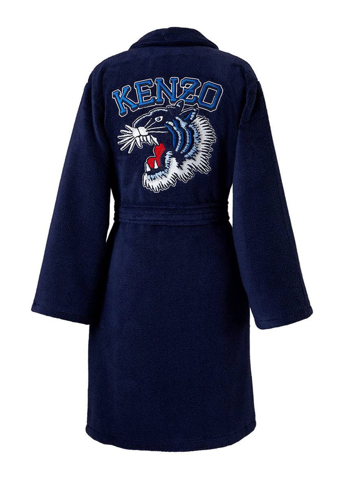 KENZO K Vtiger badjas van  katoen met logoprint - achterkant 5 donkerblauw
