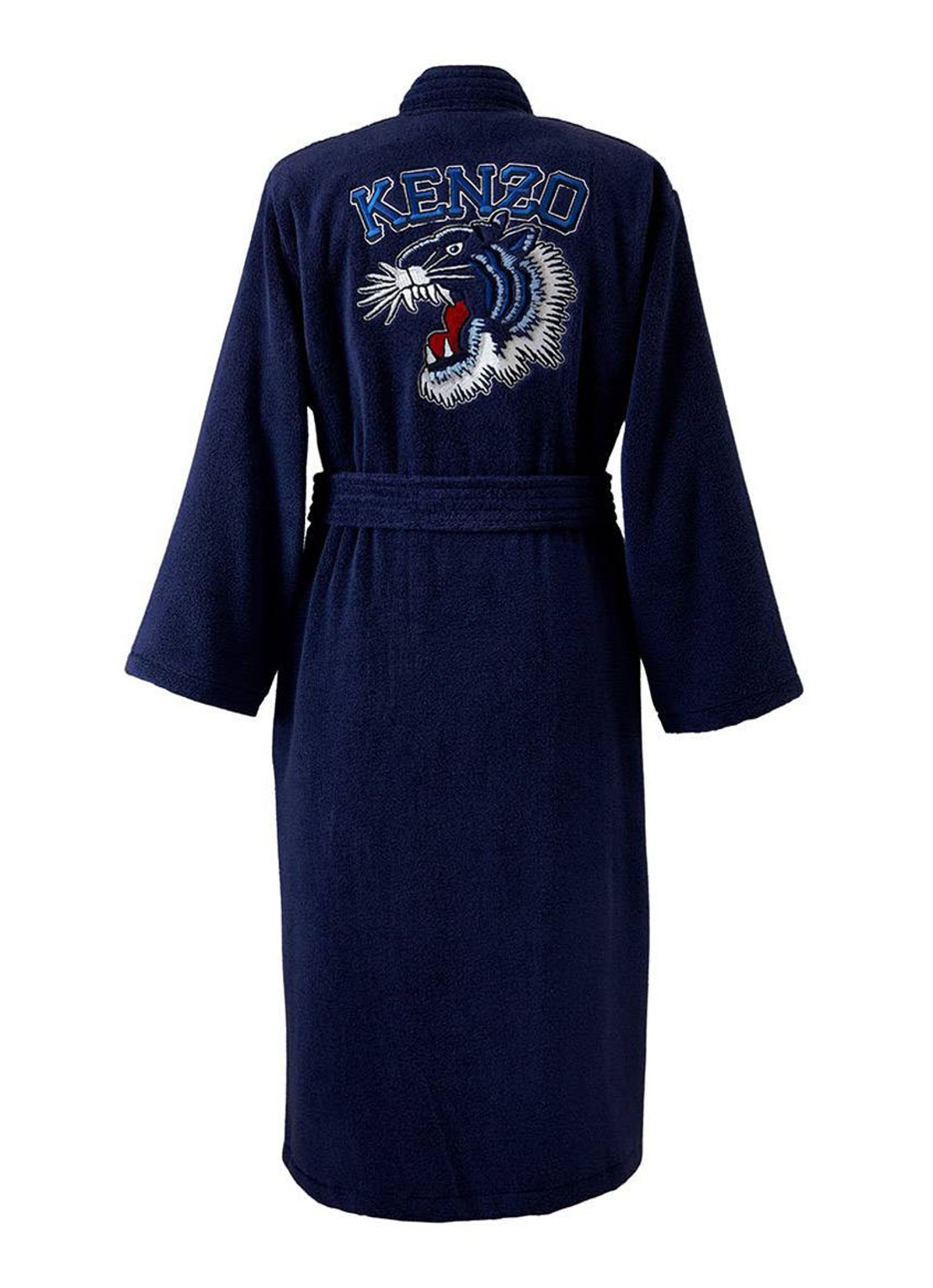 KENZO K Vtiger badjas van  katoen met logoprint - achterkant 5 royalblauw