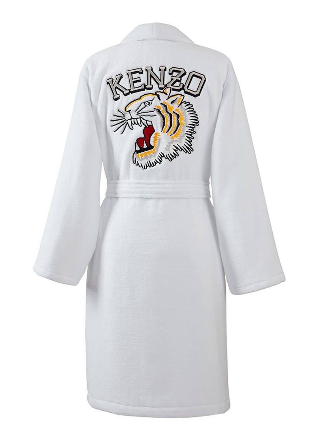 KENZO K Vtiger badjas van  katoen met logoprint - achterkant wit