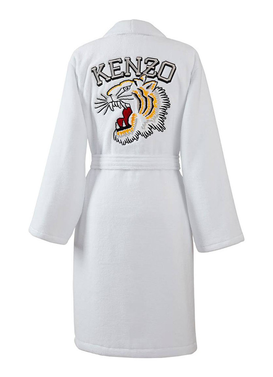 KENZO K Vtiger badjas van  katoen met logoprint - achterkant 2 wit
