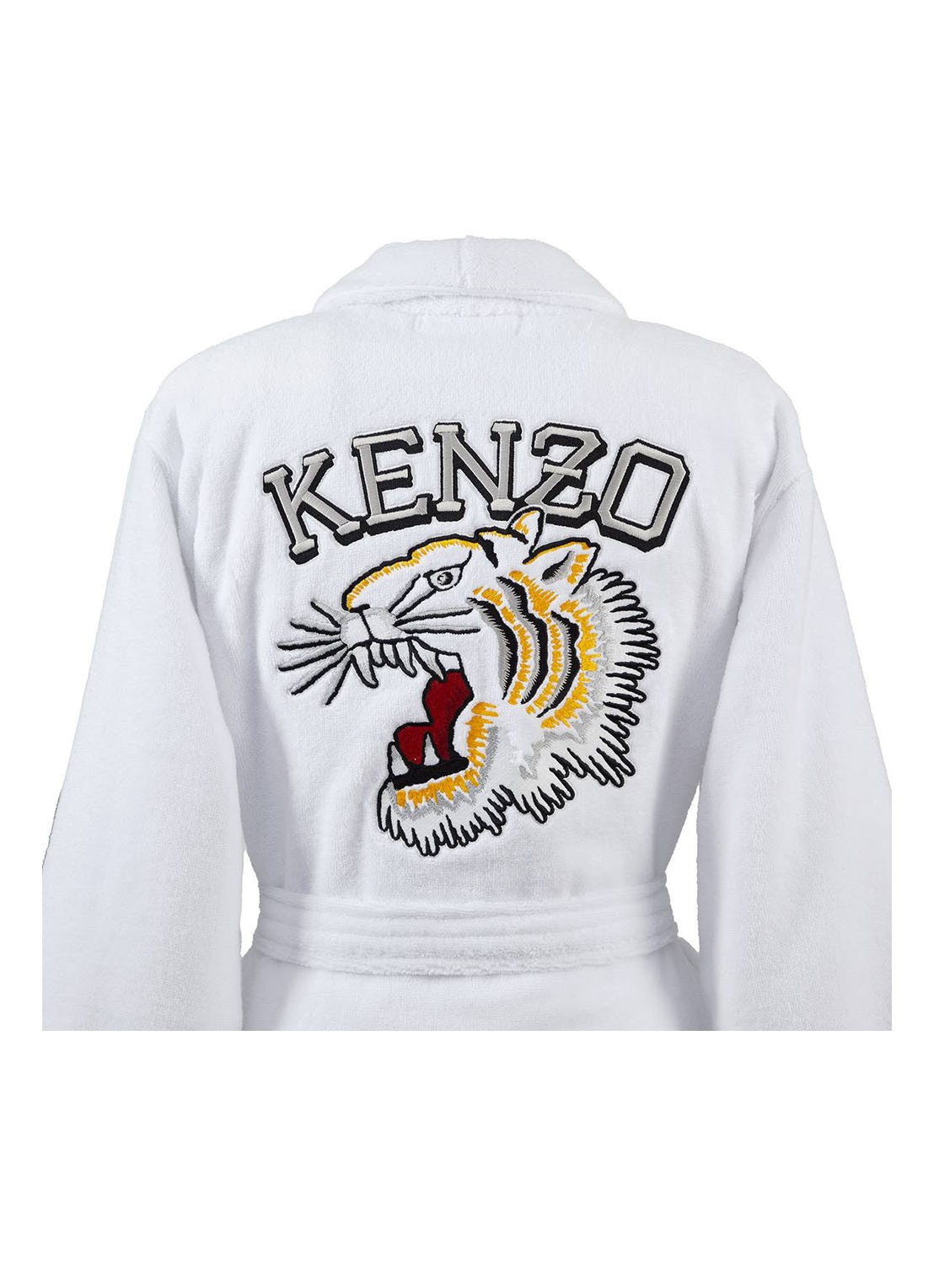 KENZO K Vtiger badjas van  katoen met logoprint - detail 9 wit