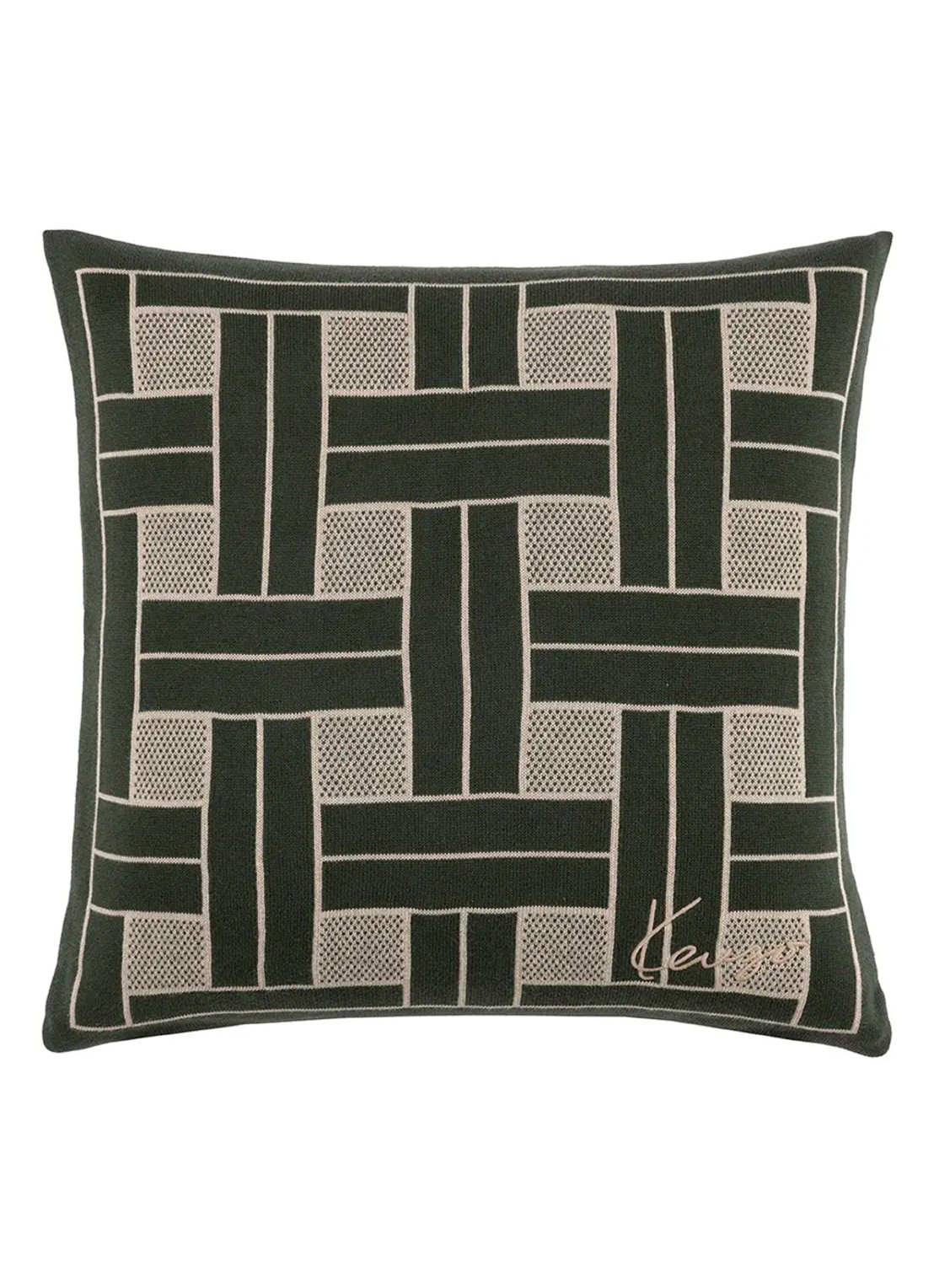 KENZO K Weave Sierkussen 45 x 45 cm - voorkant khaki