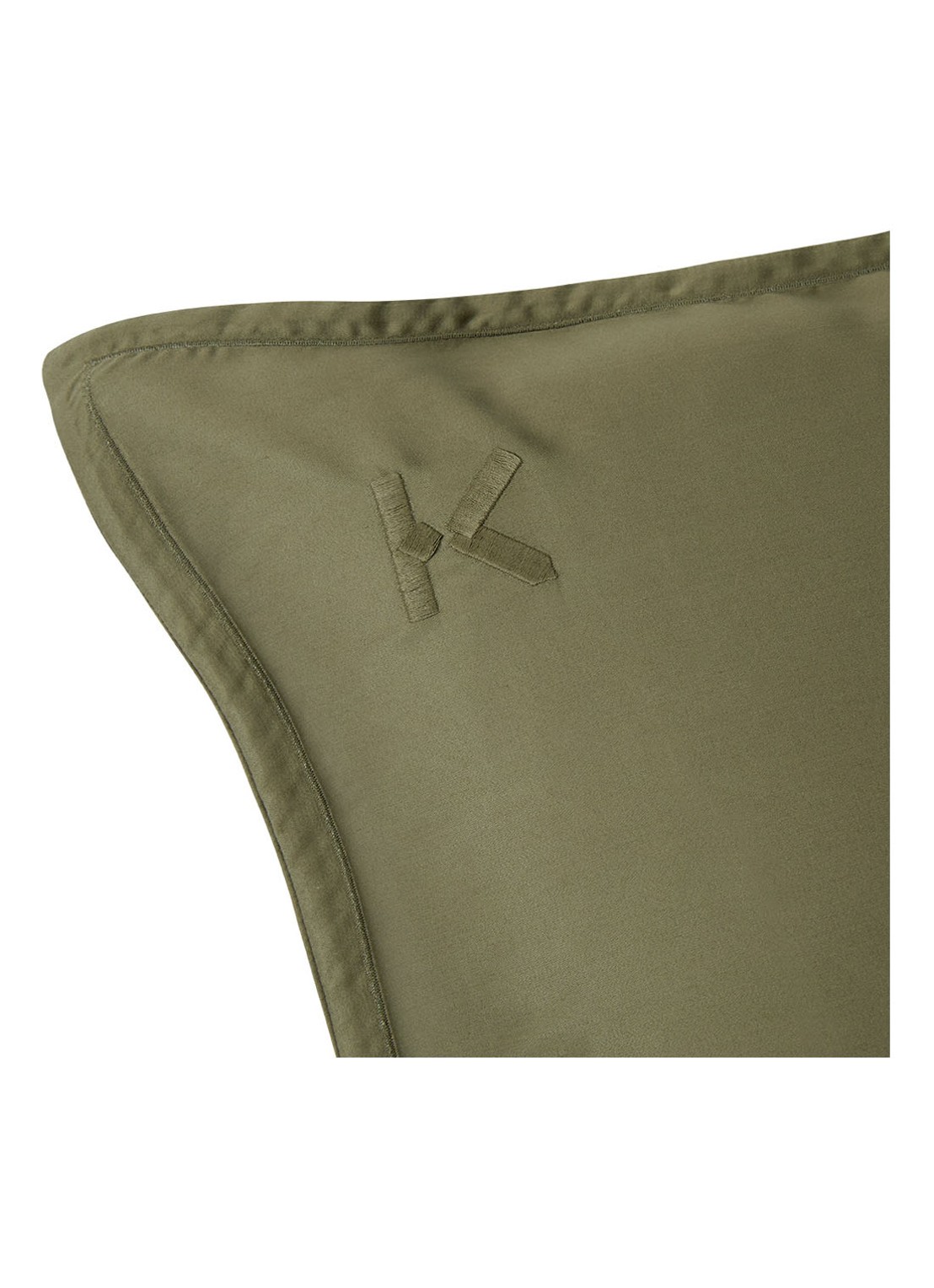 KENZO KZ Iconic kussensloop van lyocell 300TC - detail mosgroen
