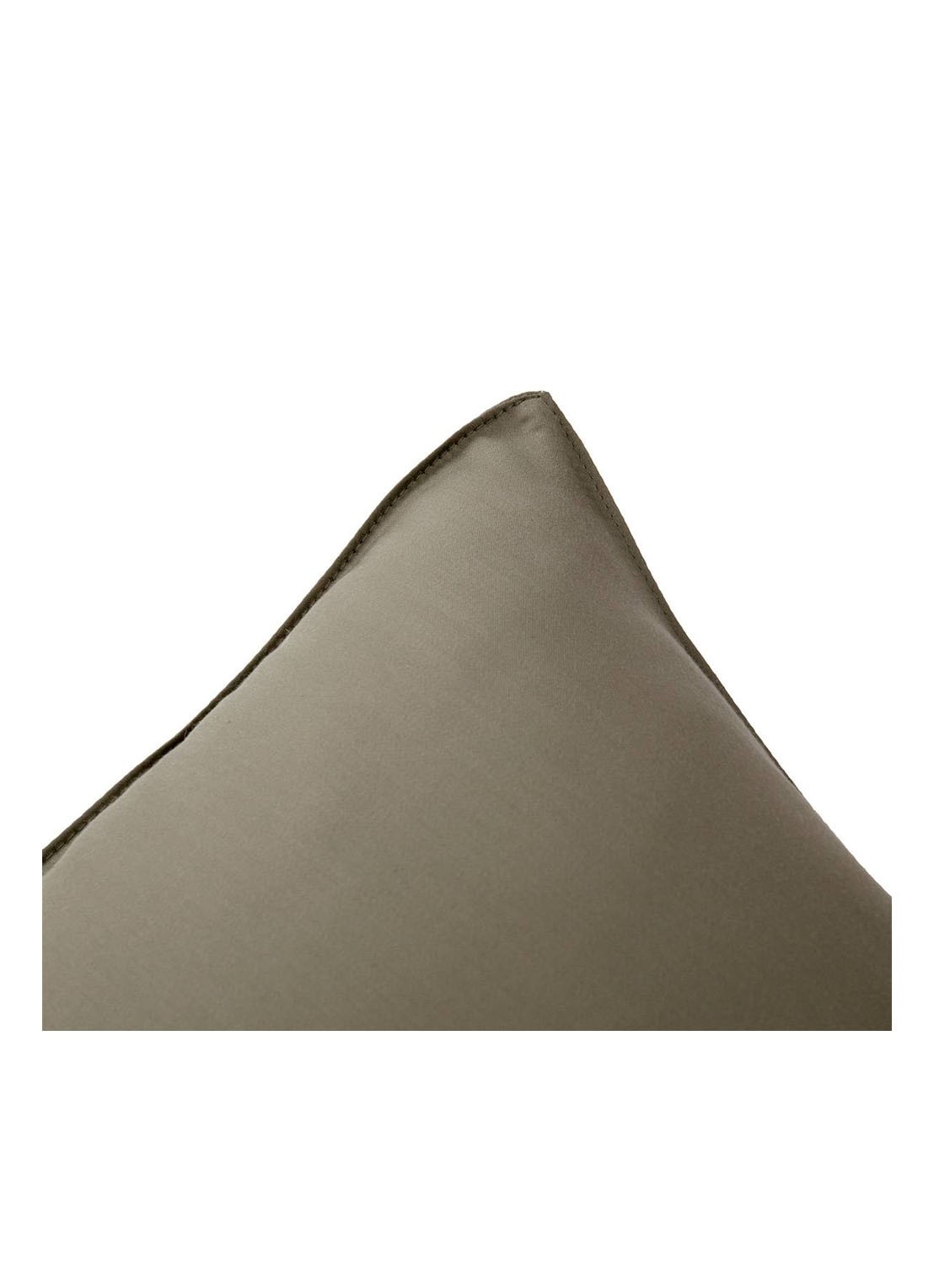KENZO KZ Iconic kussensloop van lyocell 300TC - voorkant 2 khaki