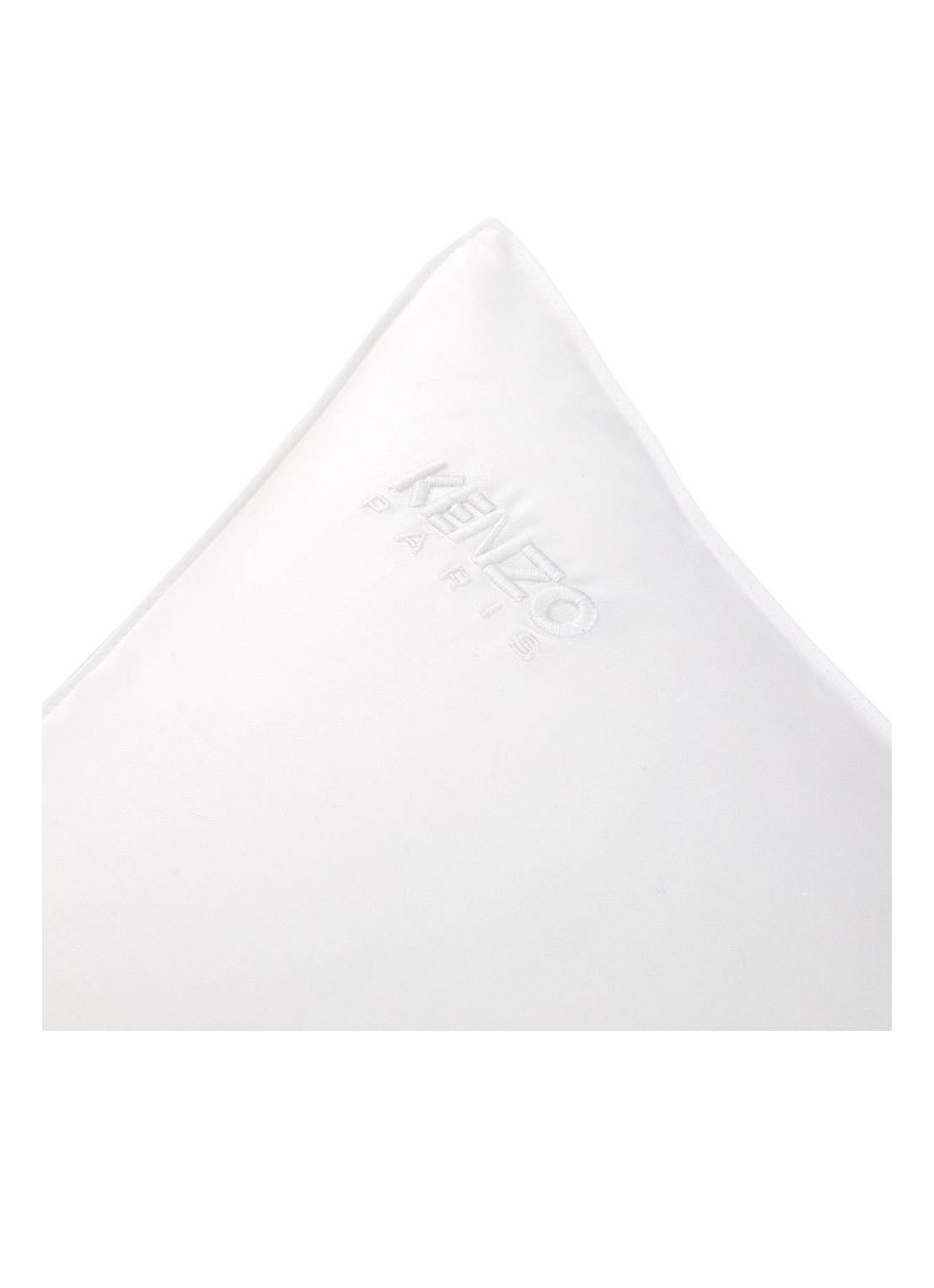 KENZO KZ Iconic kussensloop van lyocell 300TC - voorkant 2 gebroken wit