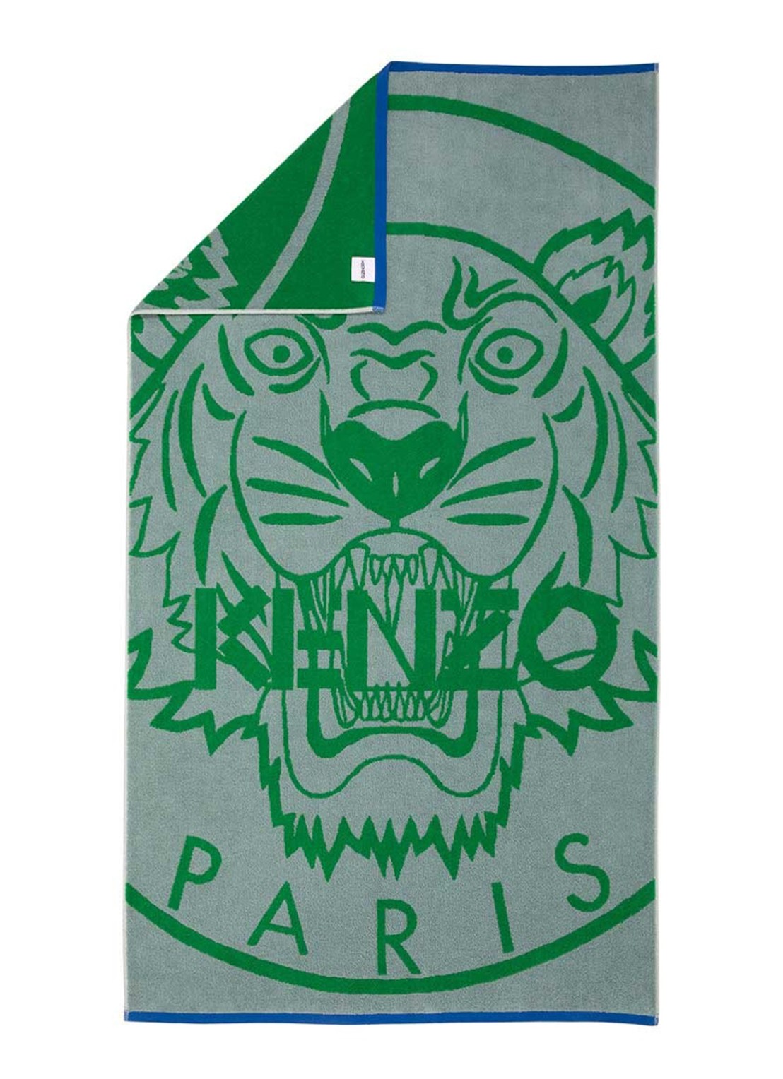 KENZO New Tiger strandlaken met logoprint 90 x 160 cm - achterkant groen