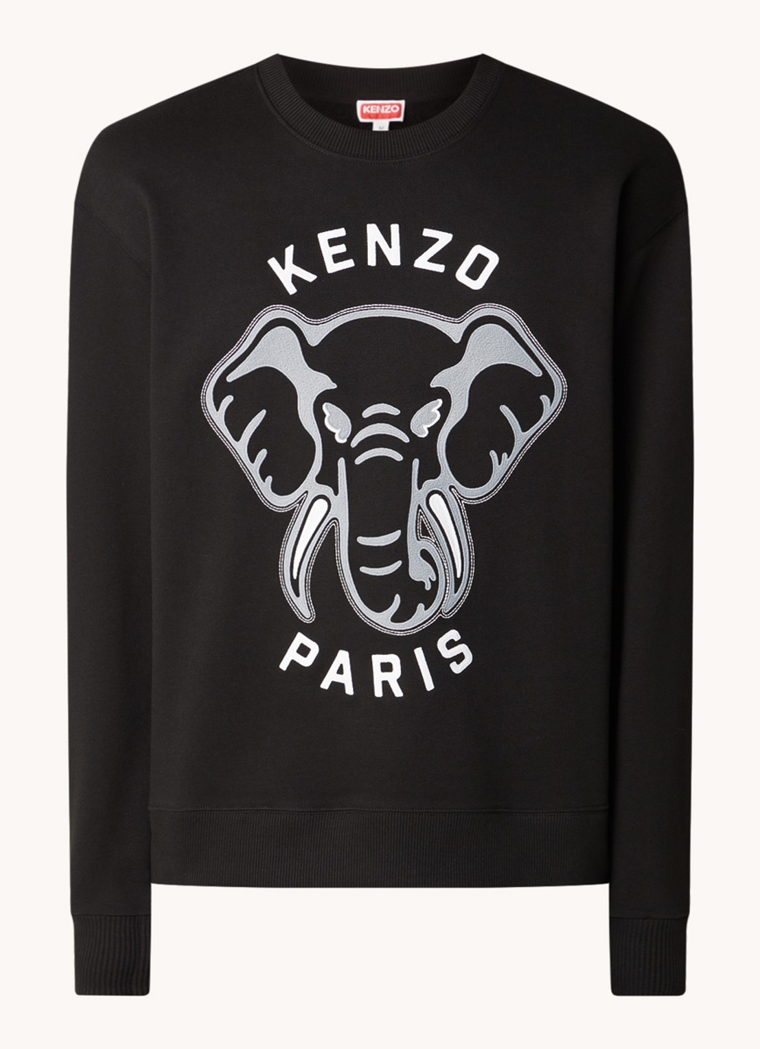 KENZO Sweater met front- en backprint - voorkant 2 zwart