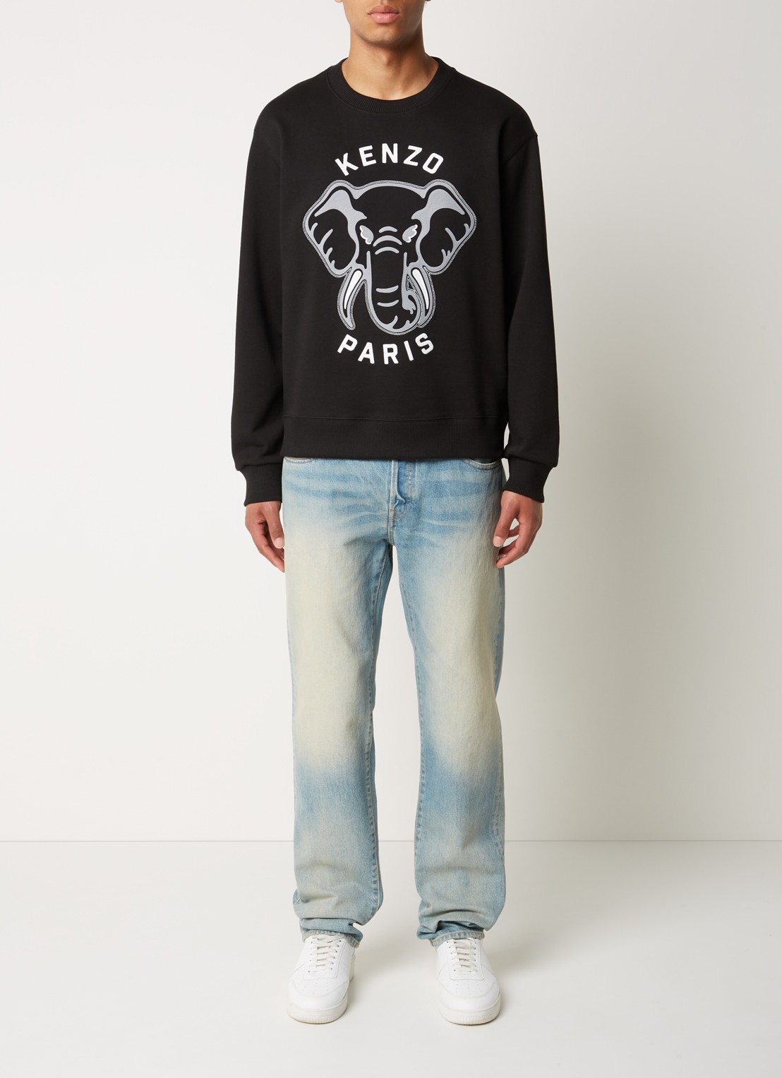 KENZO Sweater met front- en backprint - voorkant 3 zwart