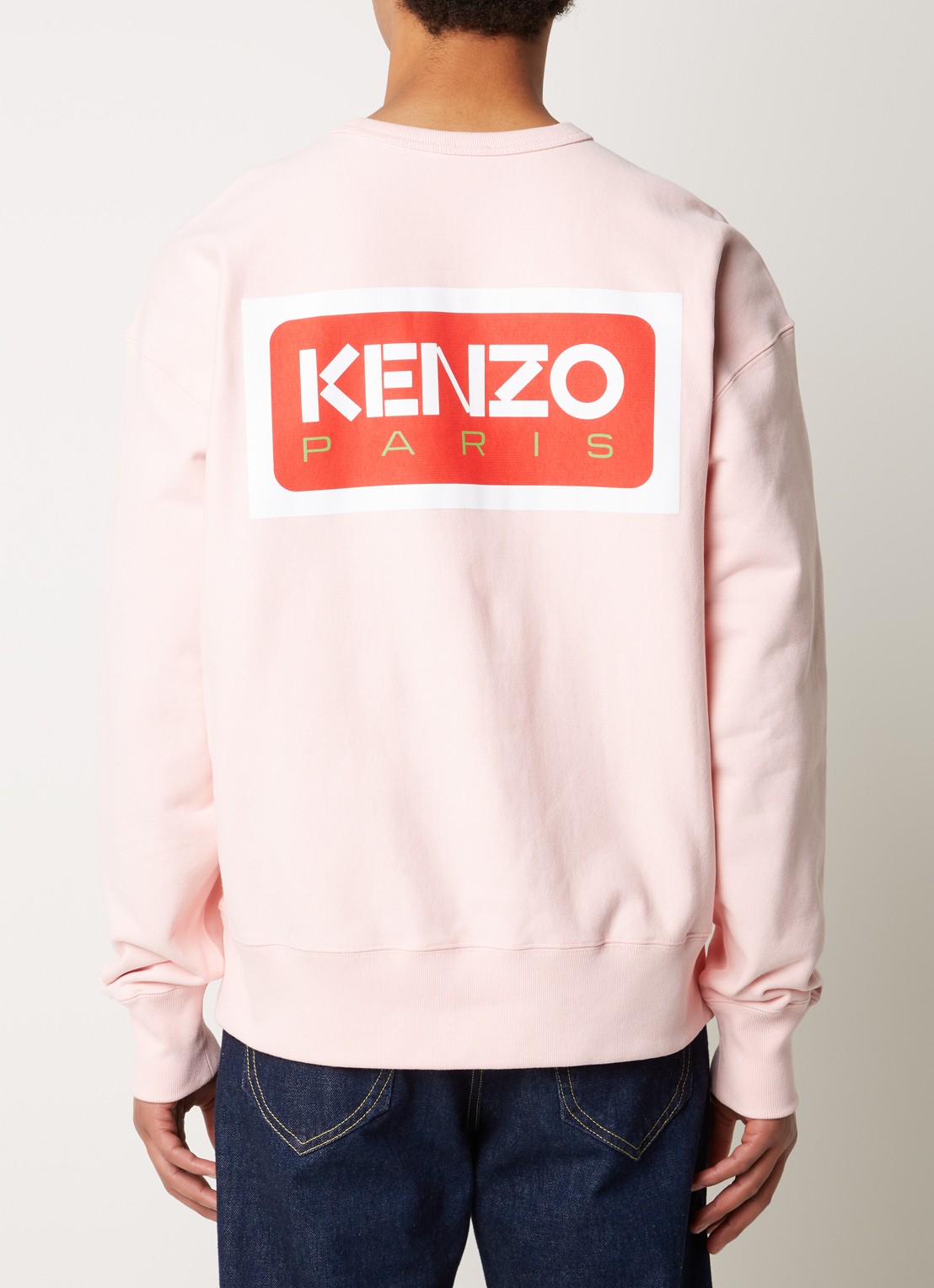 KENZO Sweater met logo- en backprint - detail 4 lichtroze