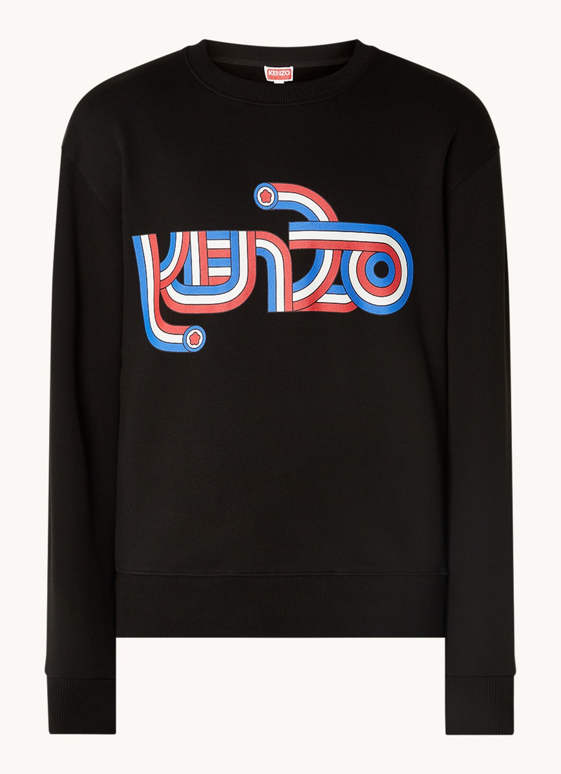 KENZO Sweater met logoprint - voorkant 4 zwart