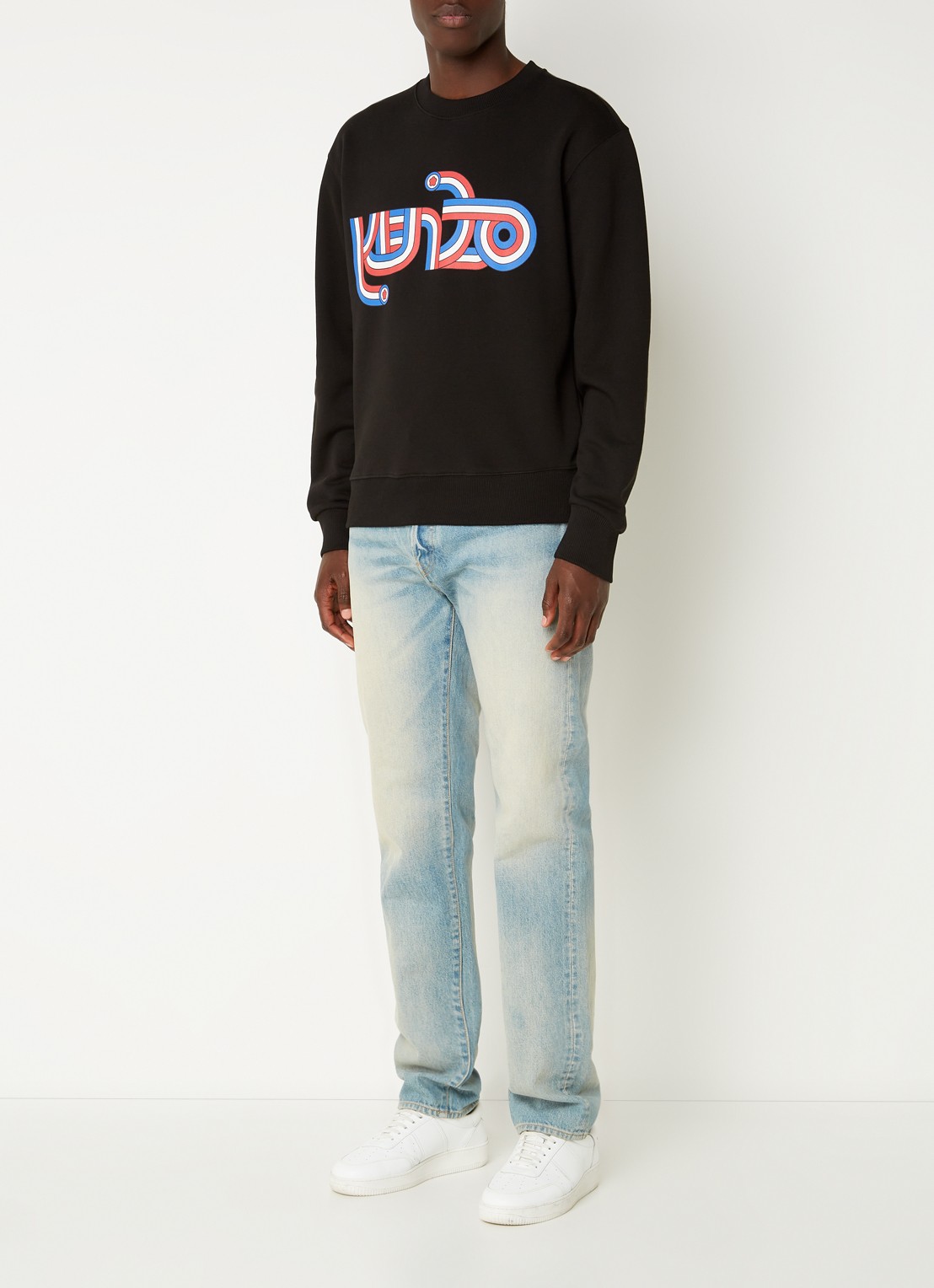 KENZO Sweater met logoprint - voorkant 5 zwart