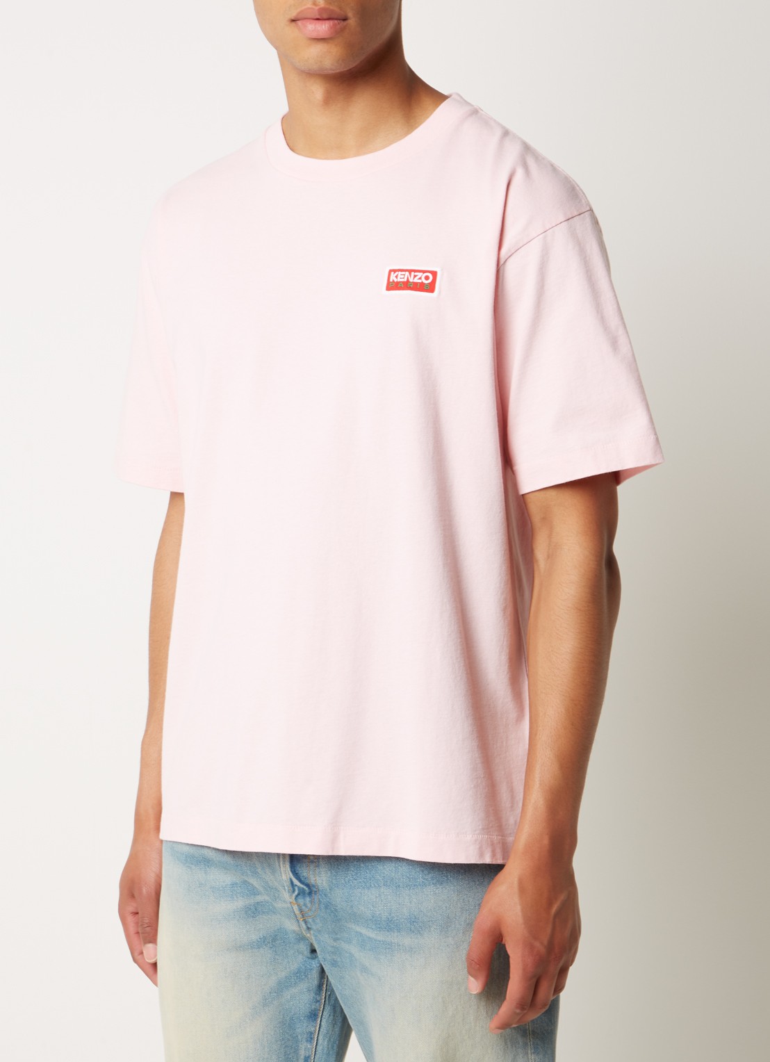 KENZO T-shirt met logo- en backprint - detail 2 lichtroze