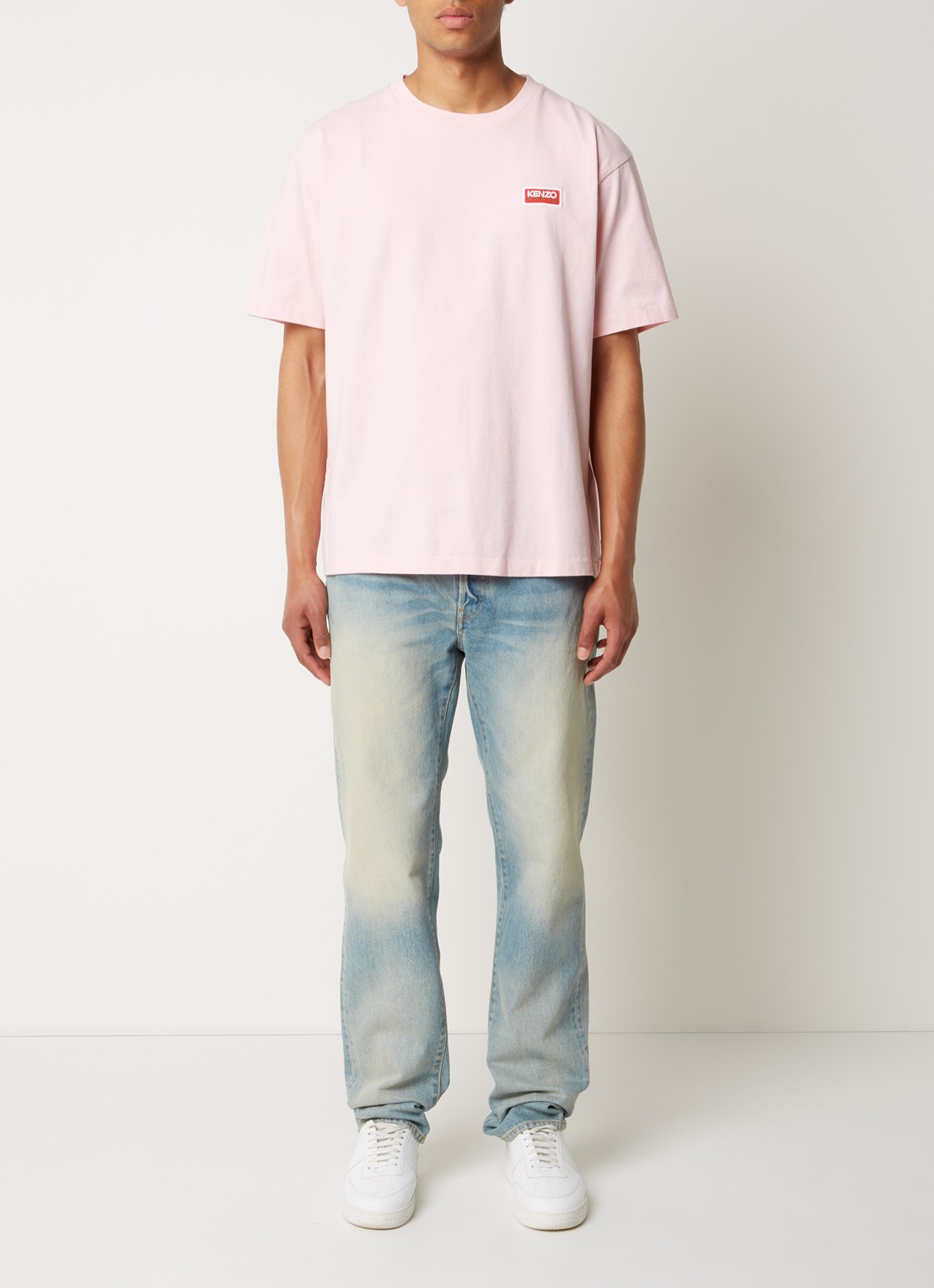 KENZO T-shirt met logo- en backprint - voorkant 5 lichtroze