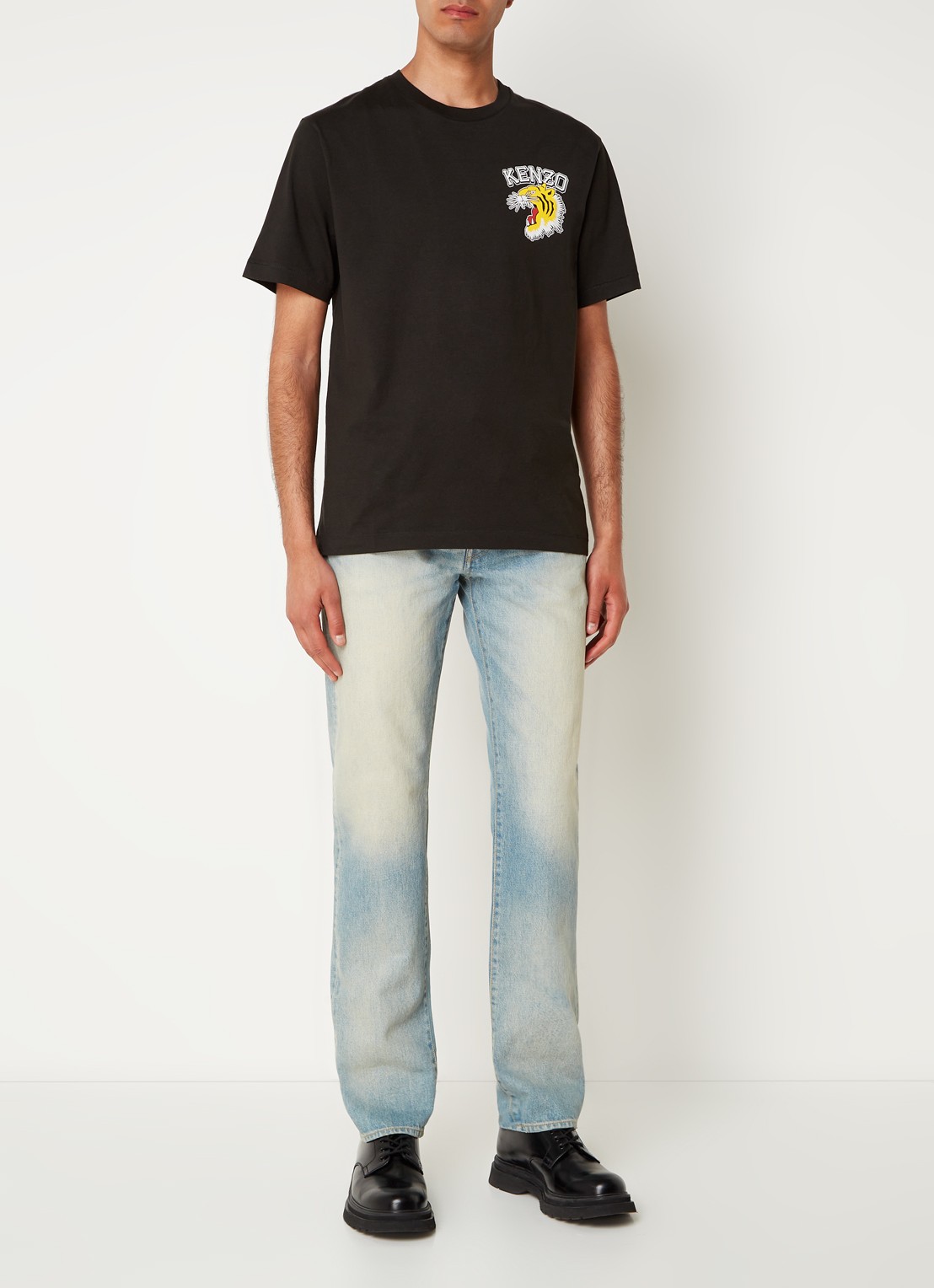 KENZO T-shirt met logoprint - voorkant 2 zwart