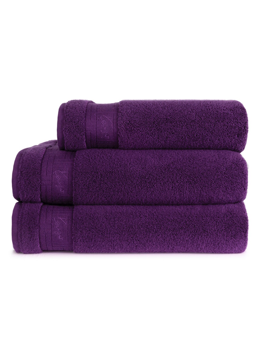 KENZO Weave badhanddoek - 70 x 140 cm - achterkant aubergine