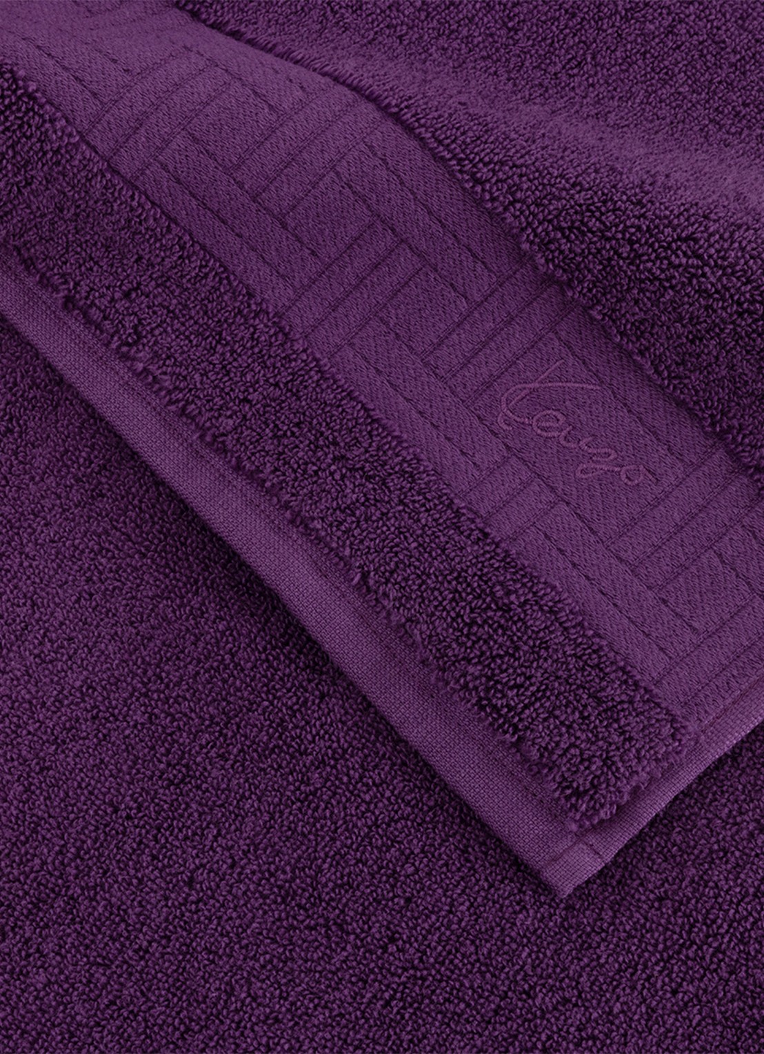 KENZO Weave badhanddoek - 70 x 140 cm - voorkant 3 aubergine