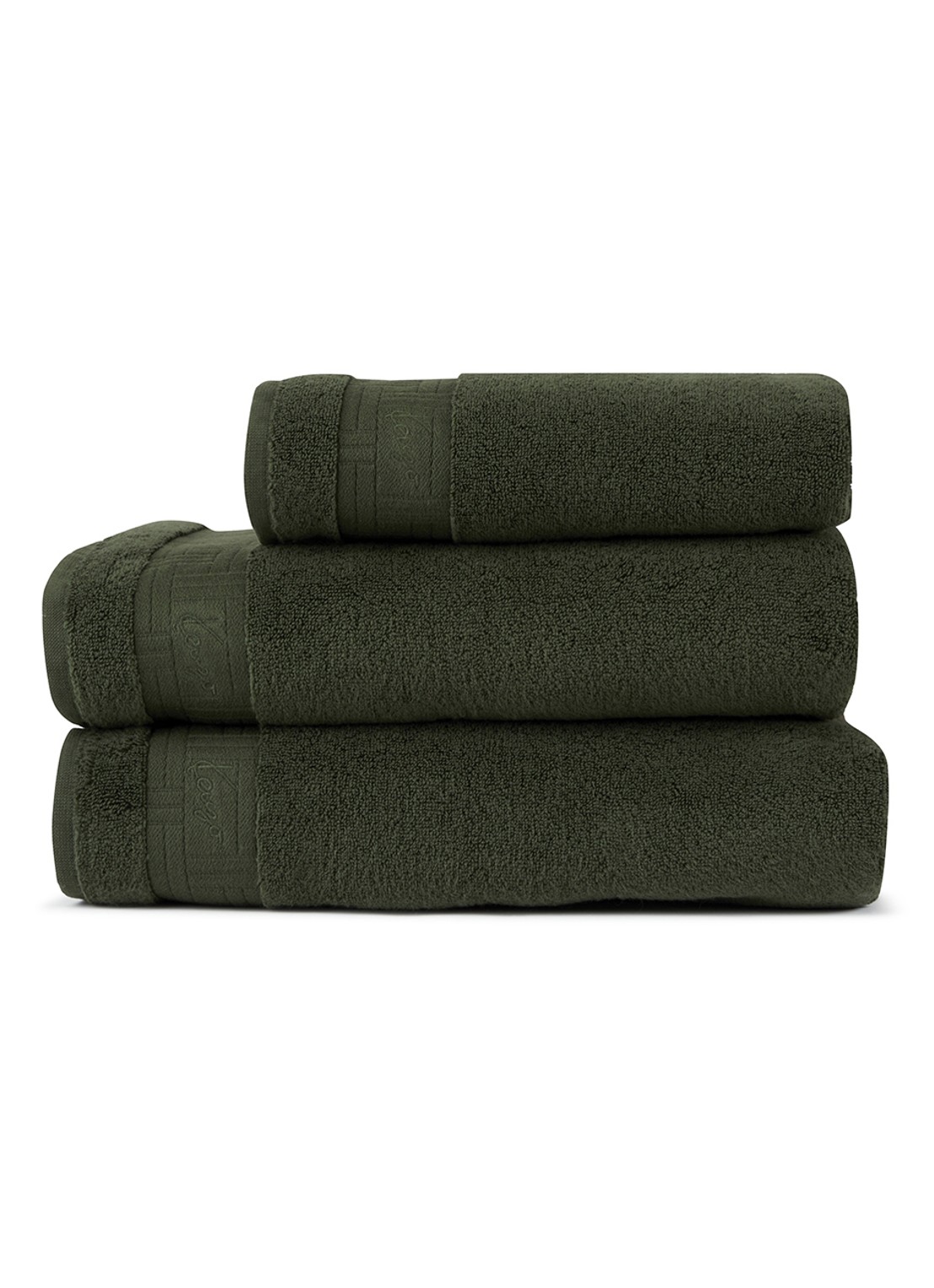 KENZO Weave badhanddoek - 70 x 140 cm - detail 3 khaki
