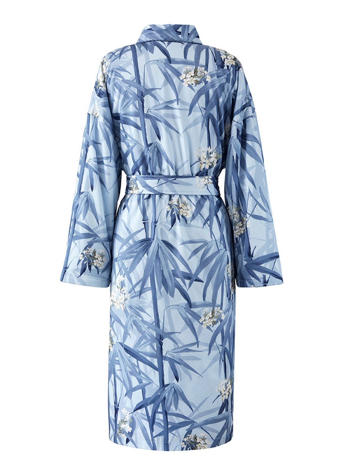 KENZO Zen badjas met bloemenprint - voorkant 3 blauw