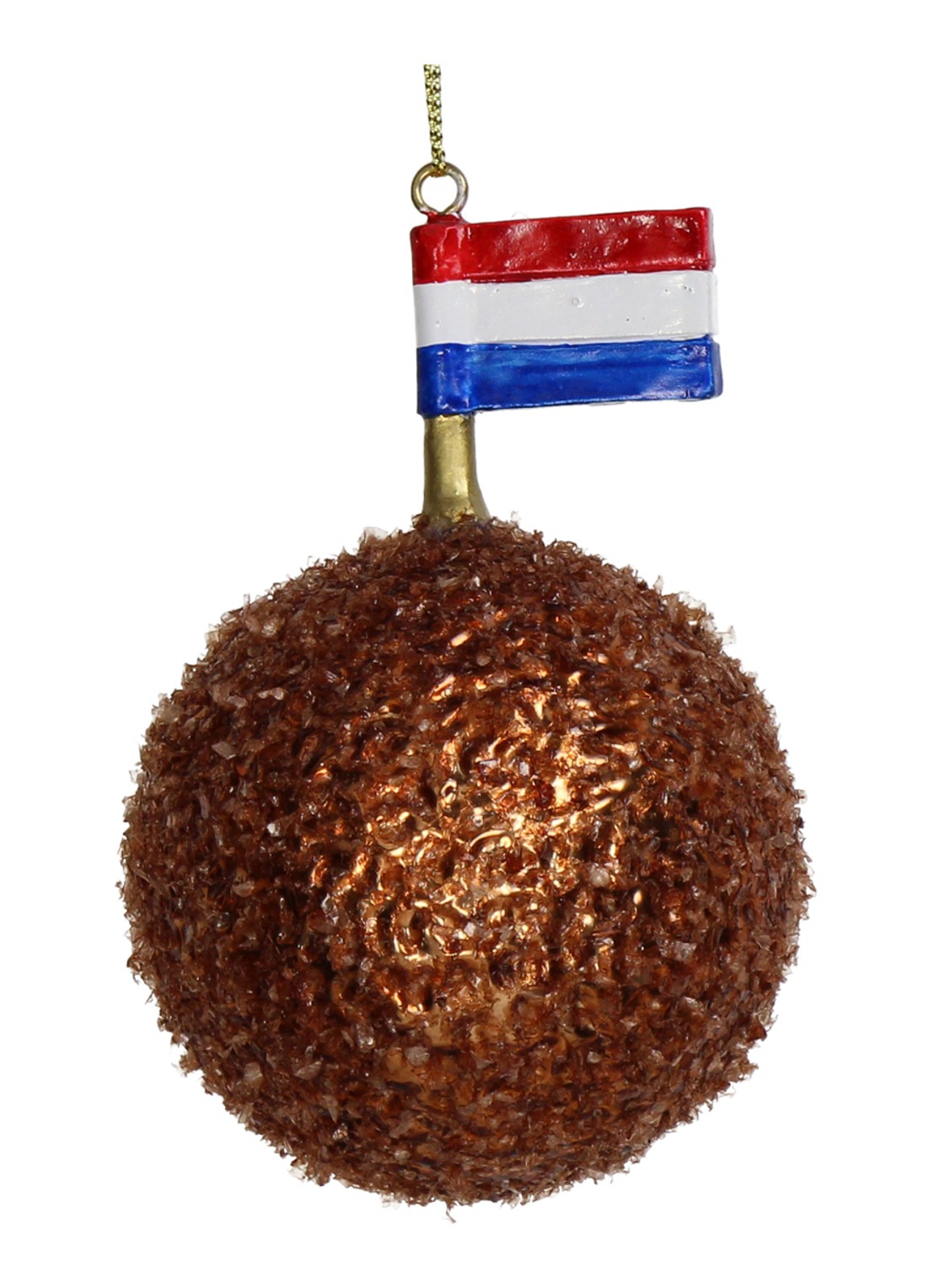 Kersten Bitterbal kersthanger 9 cm - voorkant bruin
