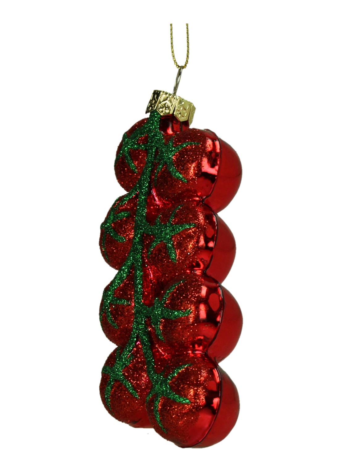 Kersten Cherrytomaat kersthanger 12,4 cm - voorkant 2 rood