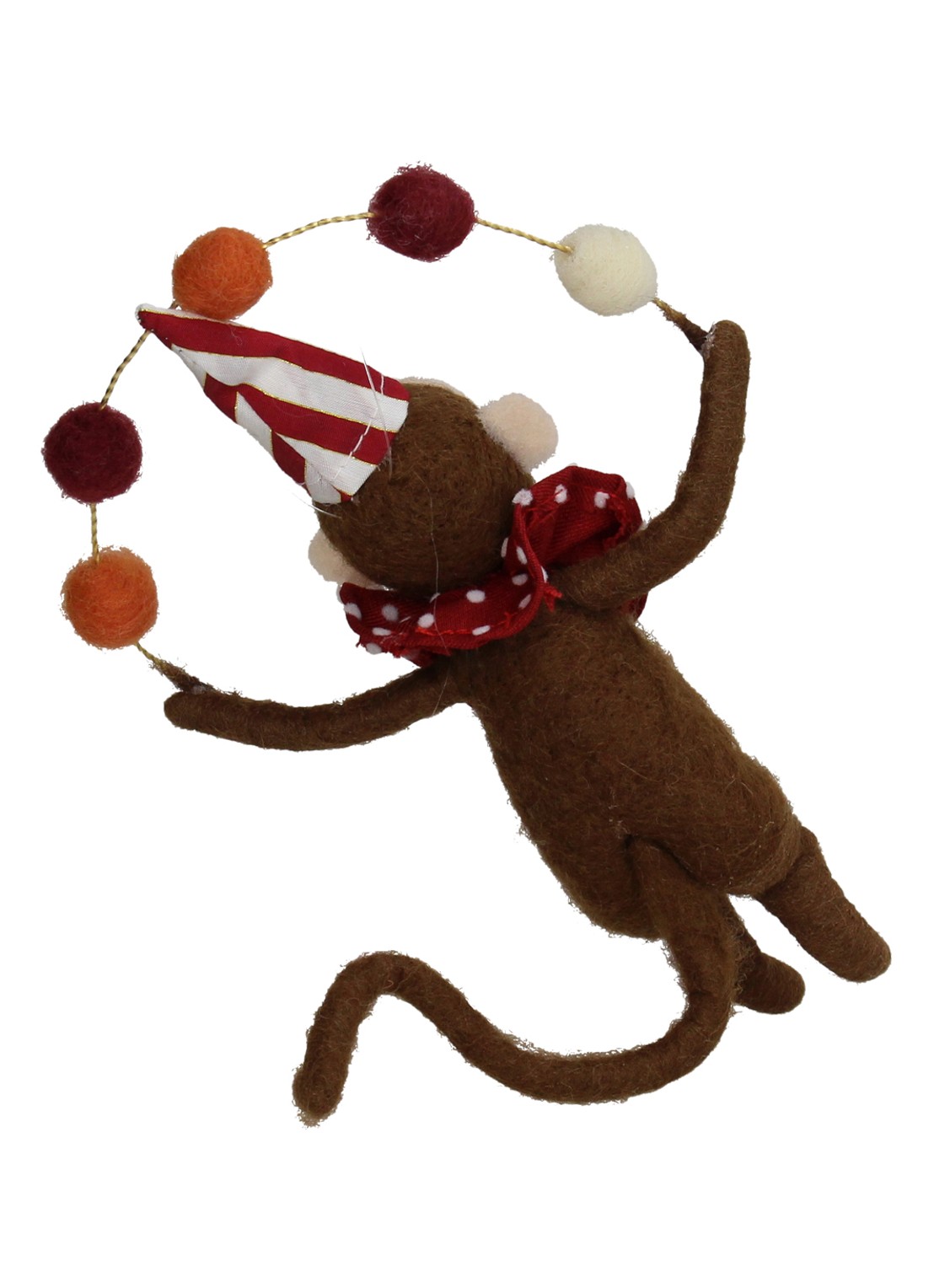 Kersten Circus Aap kersthanger 15 cm - achterkant bruin