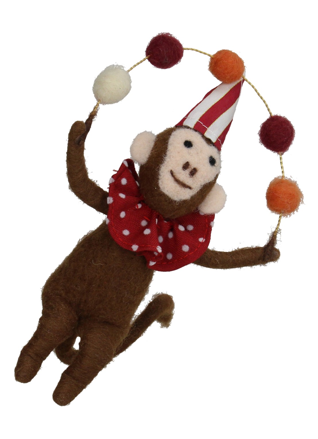 Kersten Circus Aap kersthanger 15 cm - voorkant 3 bruin