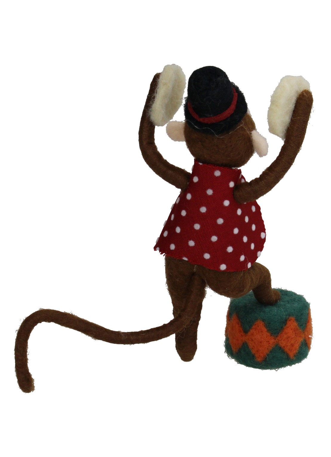 Kersten Circus Aap kersthanger 15 cm - achterkant 2 bruin