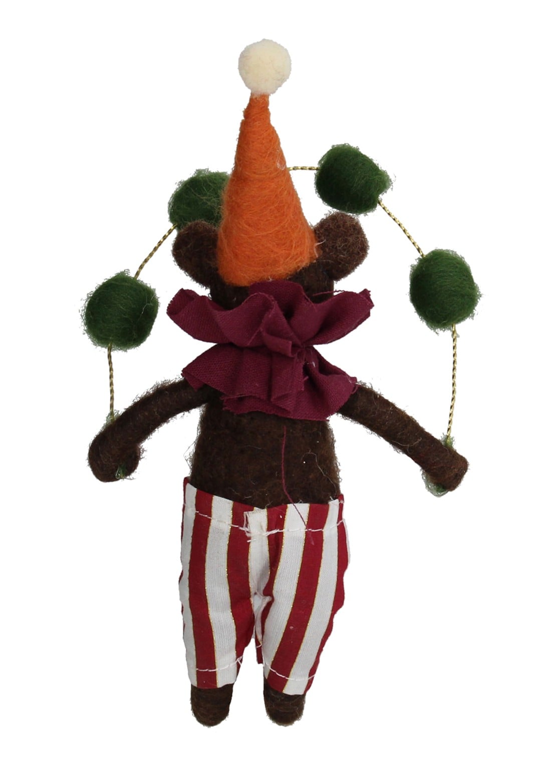 Kersten Circus Beer kersthanger 16,5 cm - achterkant bruin
