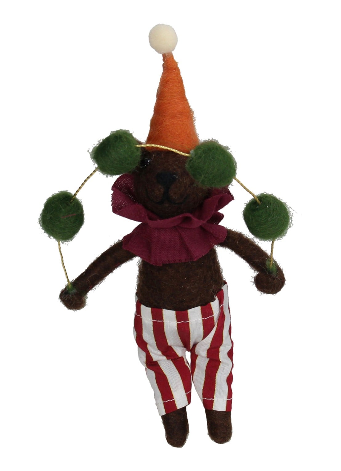 Kersten Circus Beer kersthanger 16,5 cm - voorkant 3 bruin