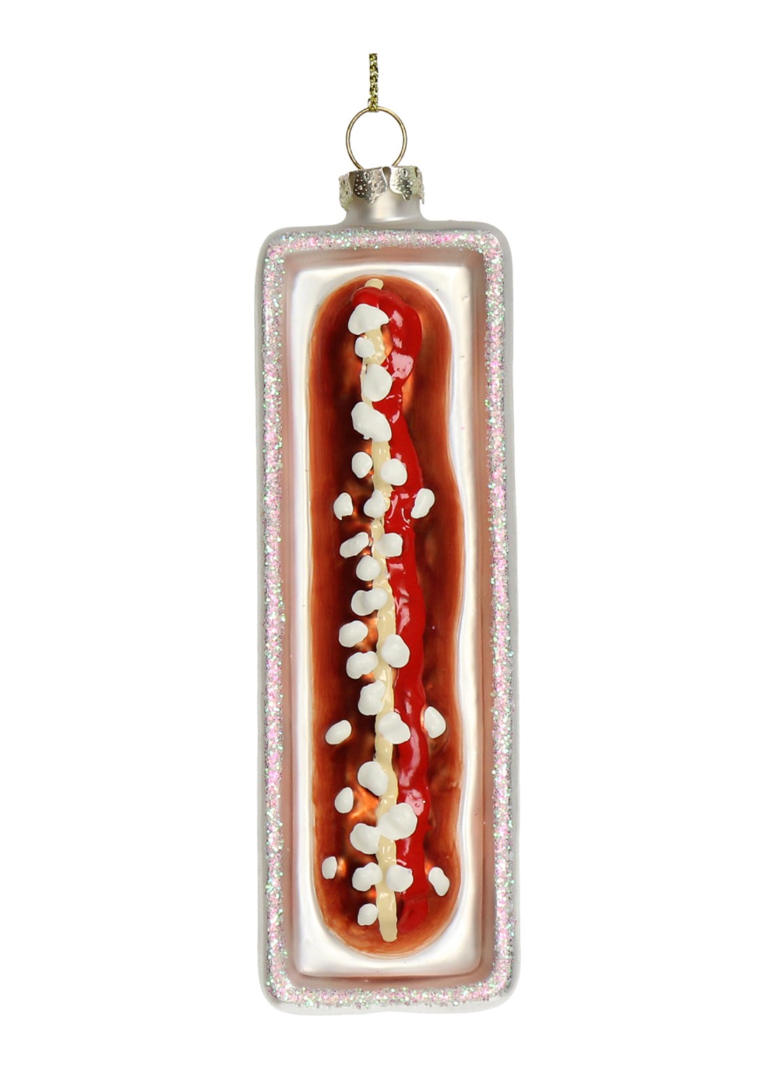 Kersten Frikandel kersthanger 12,8 cm - voorkant 2 bruin