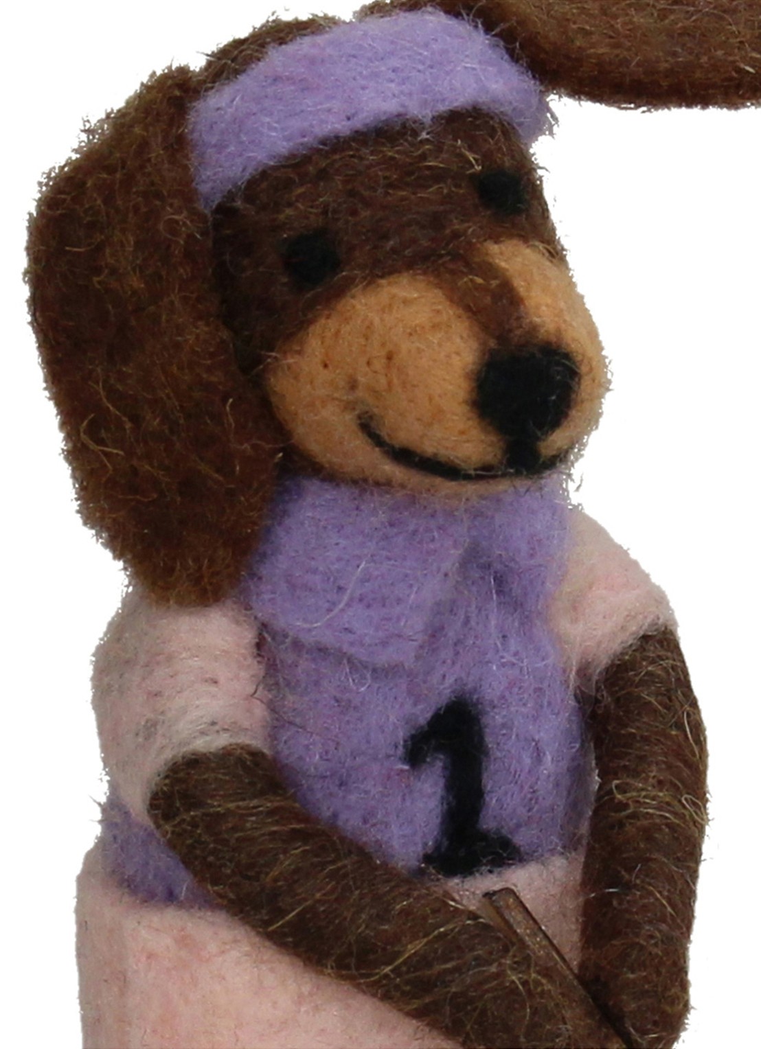 Kersten Hockey Hond kersthanger 12 cm - detail lila