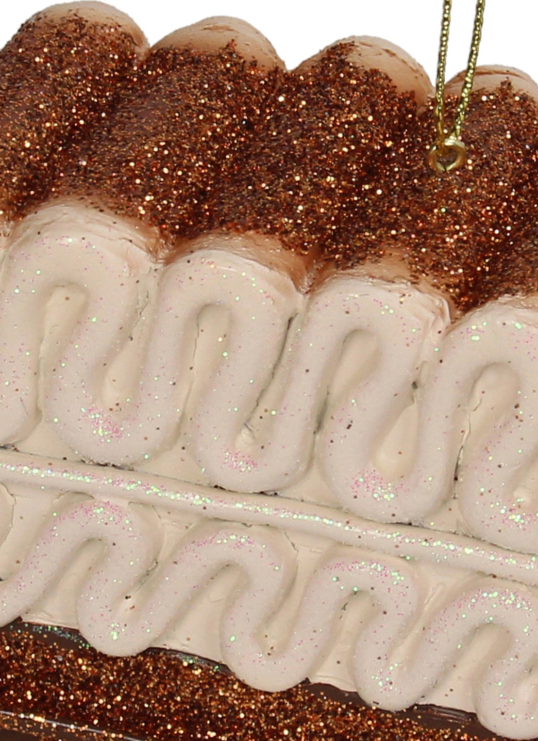 Kersten Ijstaart kersthanger 10 cm - detail 2 bruin